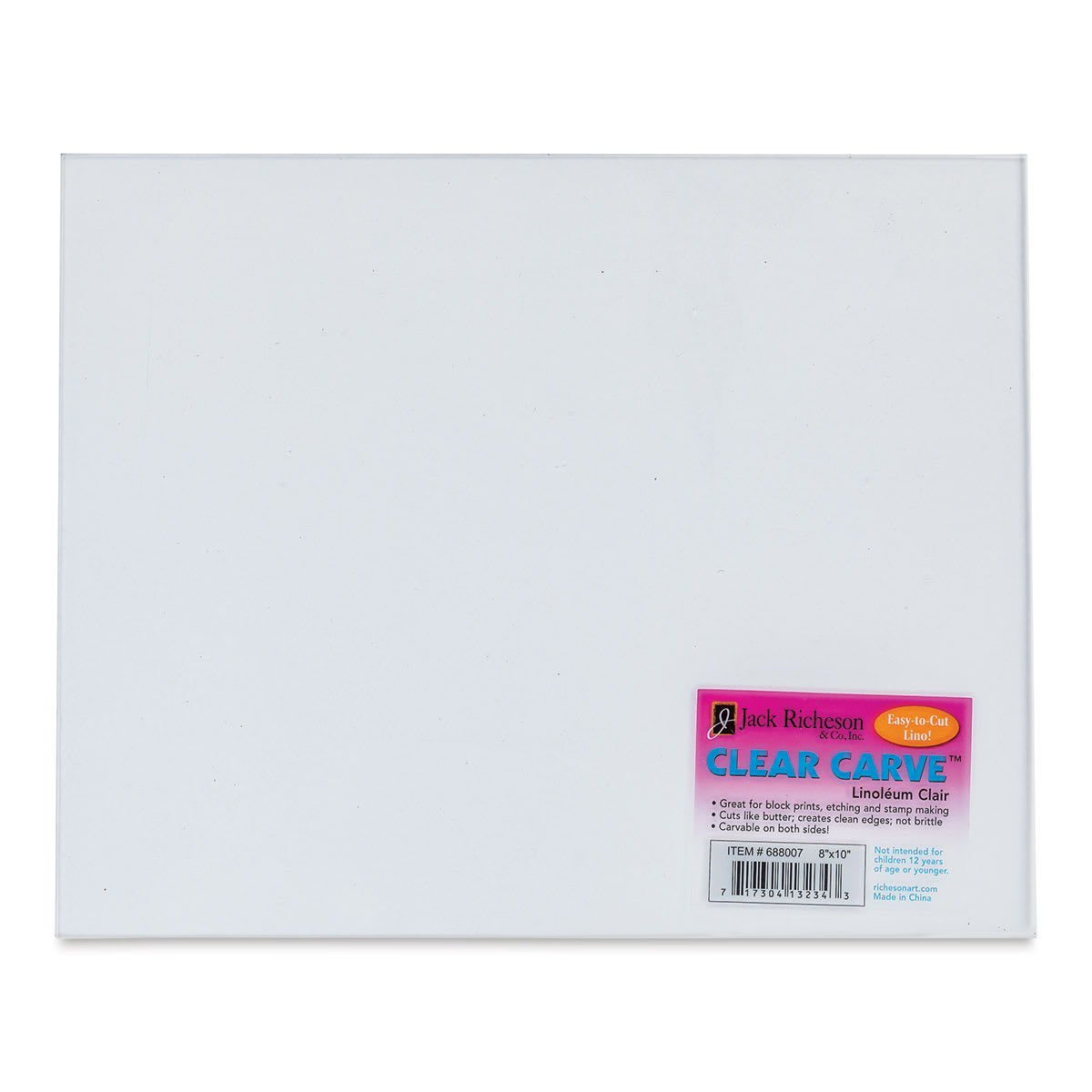 Richeson Clear Carve Linoleum - Piece, 8" x 10" - front of packaging