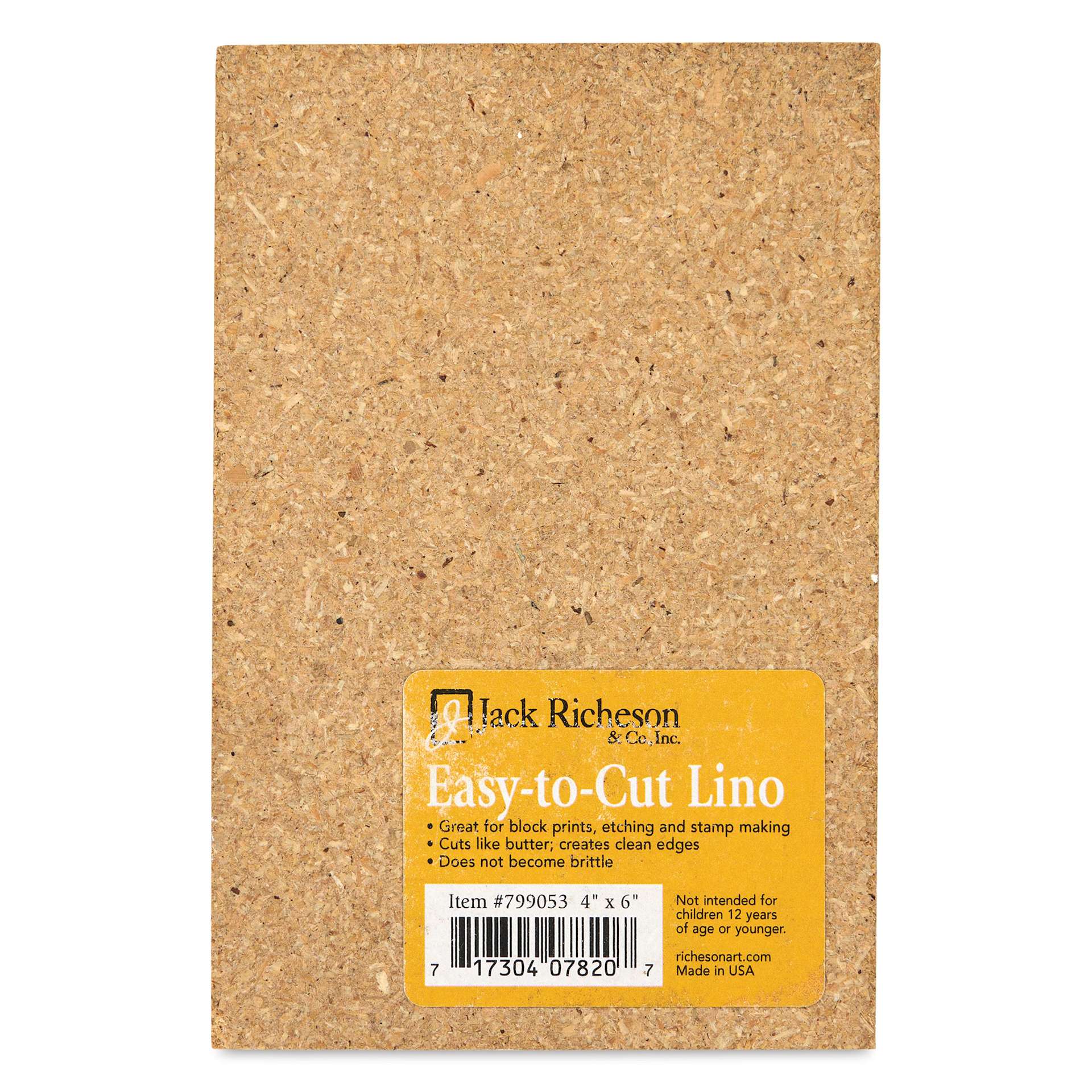 Richeson Easy-to-Cut Linoleum - Mounted, 4" x 6", back
