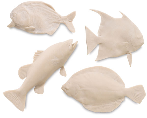 Gyotaku Fish Printing Replicas - 4 Fish forms shown 