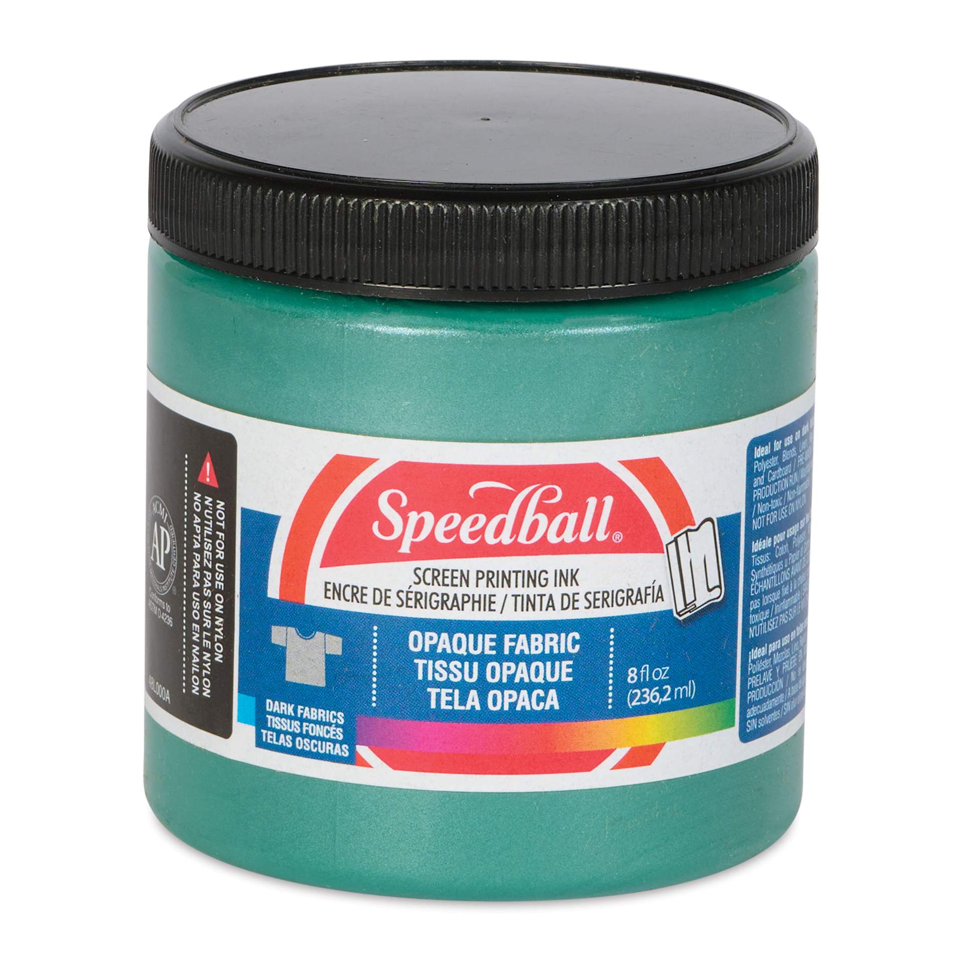 Fabric Screen Printing Ink - Prim Peacock, 8 oz, front of the jar