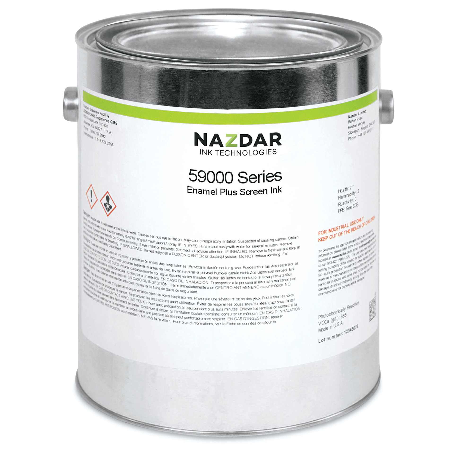 Naz-Dar 59-000 Series Gloss Enamel - Lemon Yellow, 1 kg