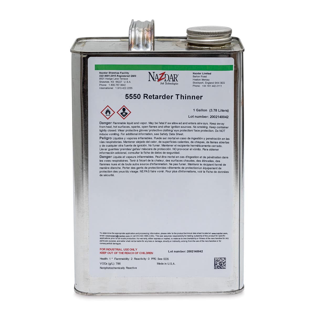 Nazdar 5500 Series Flat Poster Screen Ink Retarder Thinner