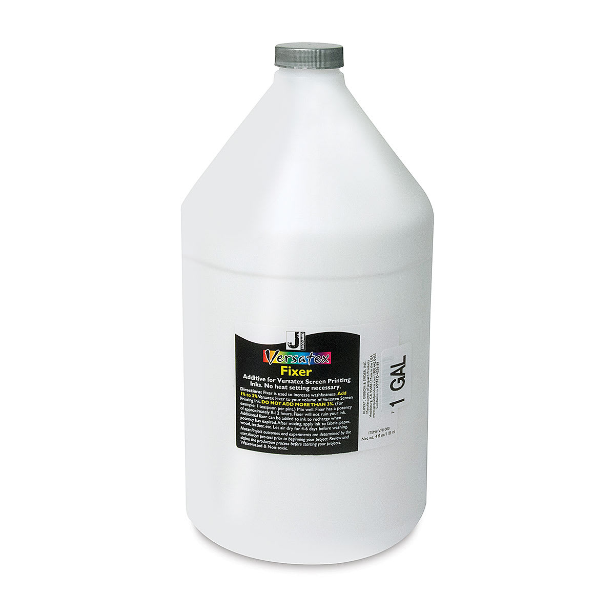 Jacquard Versatex Screen Printing Color Fixer - Front of Gallon Jug