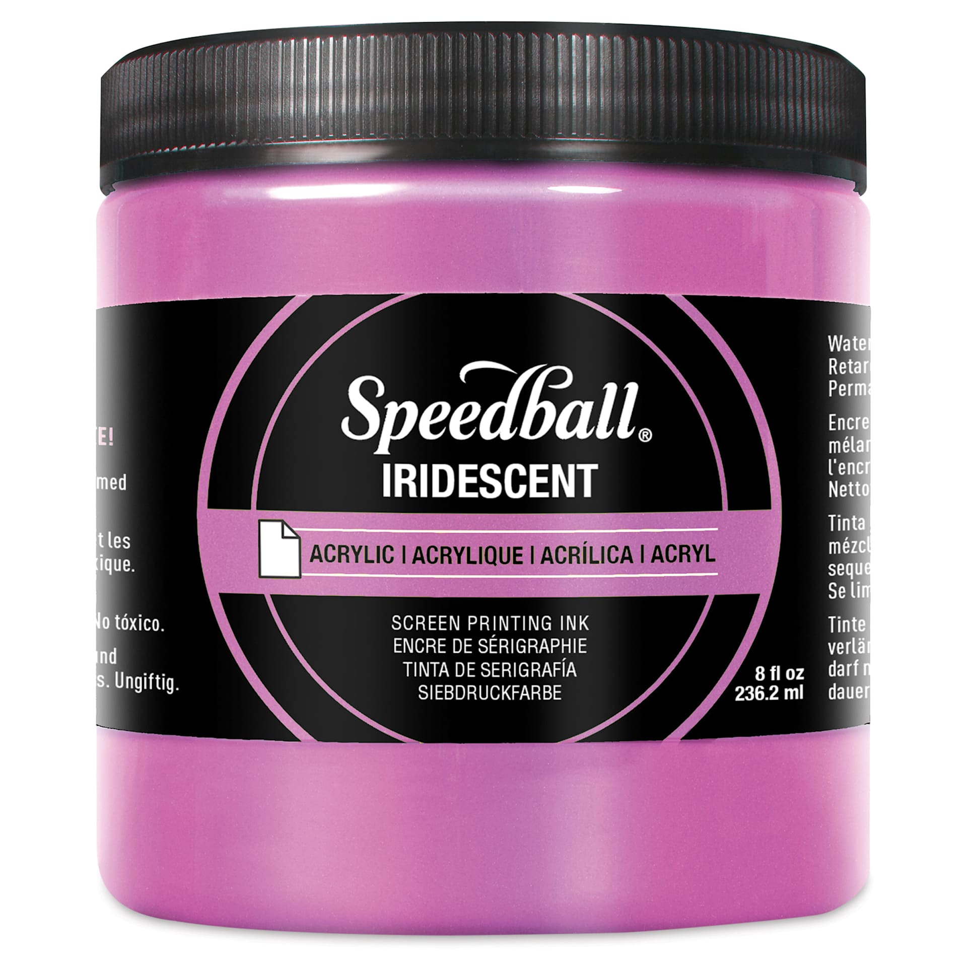Speedball Iridescent Acrylic Screen Printing Ink - Pink Sapphire, 8 oz Jar