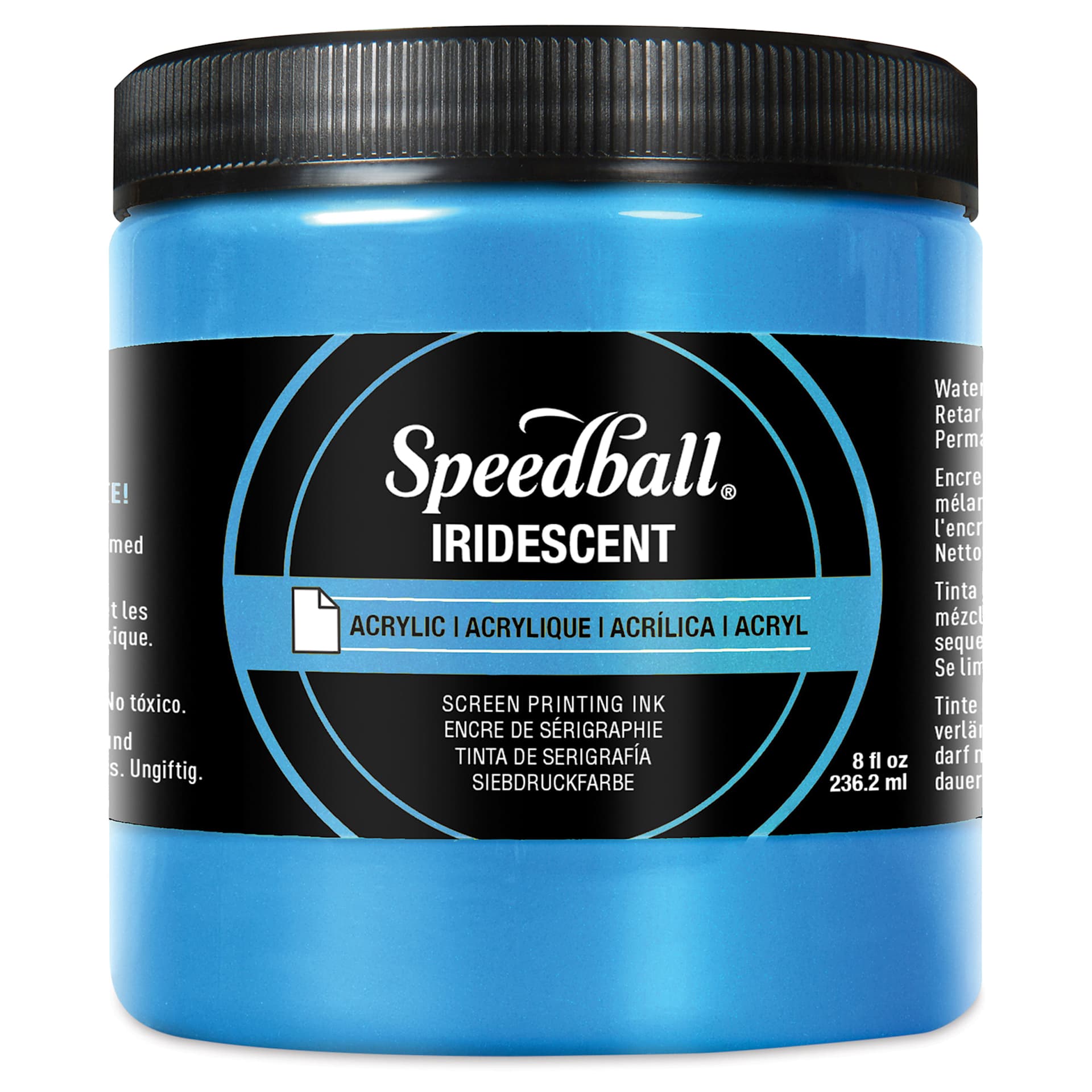 Speedball Iridescent Acrylic Screen Printing Ink - Caribbean Sea, 8 oz Jar