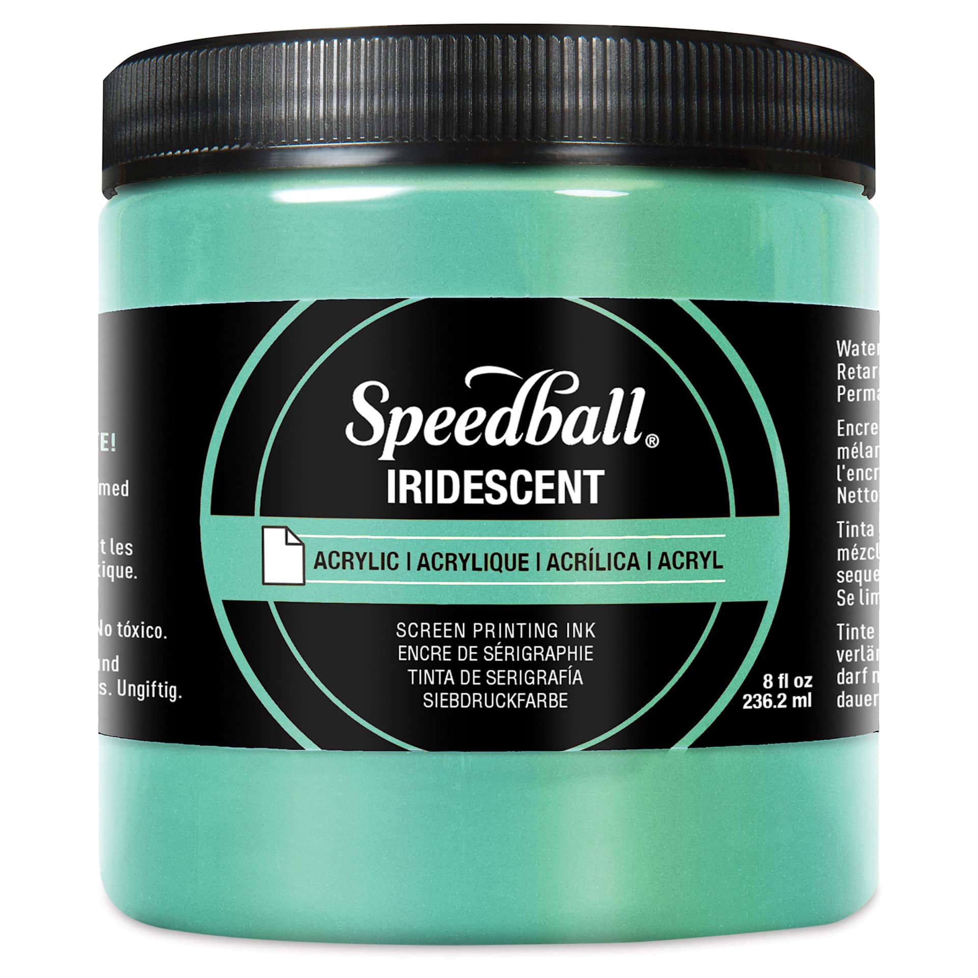 Speedball Iridescent Acrylic Screen Printing Ink - Golden Green, 8 oz Jar