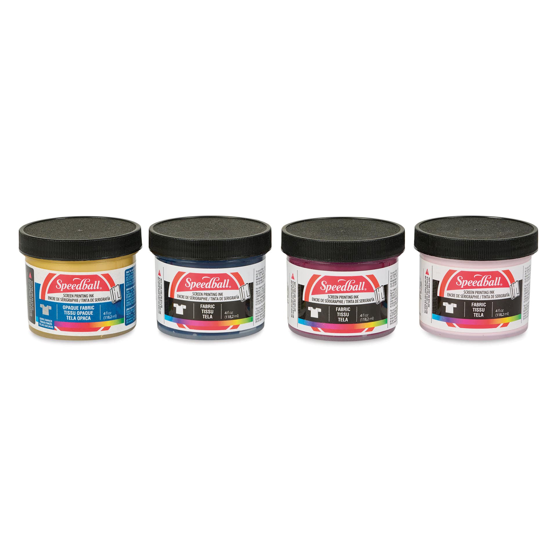 Speedball Fabric Screen Printing Ink - Vintage Elegance (Opaque), 4 oz, Set of 4