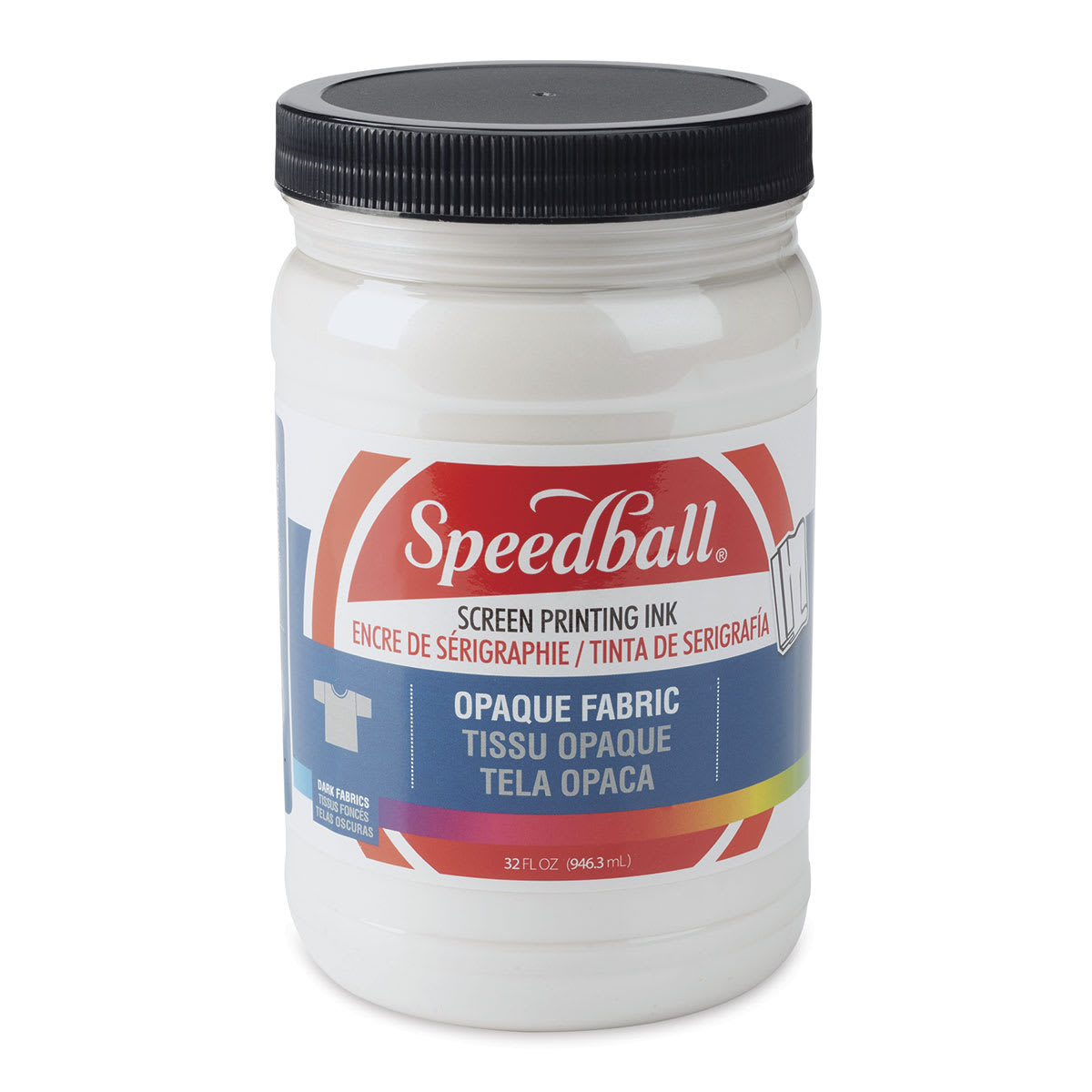 Speedball Fabric Screen Printing Ink - Pearly White (Opaque), 32 oz, Jar