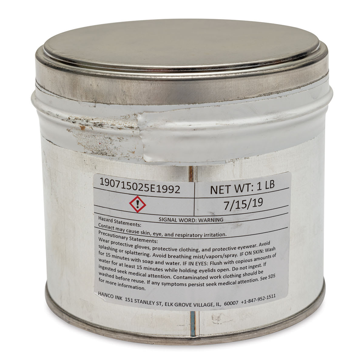 Hanco Oil Based Etching Ink - 1 lb, Payne's Gray - back