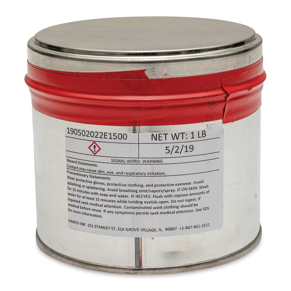 Hanco Oil Based Etching Ink - 1 lb, Crimson Red - back