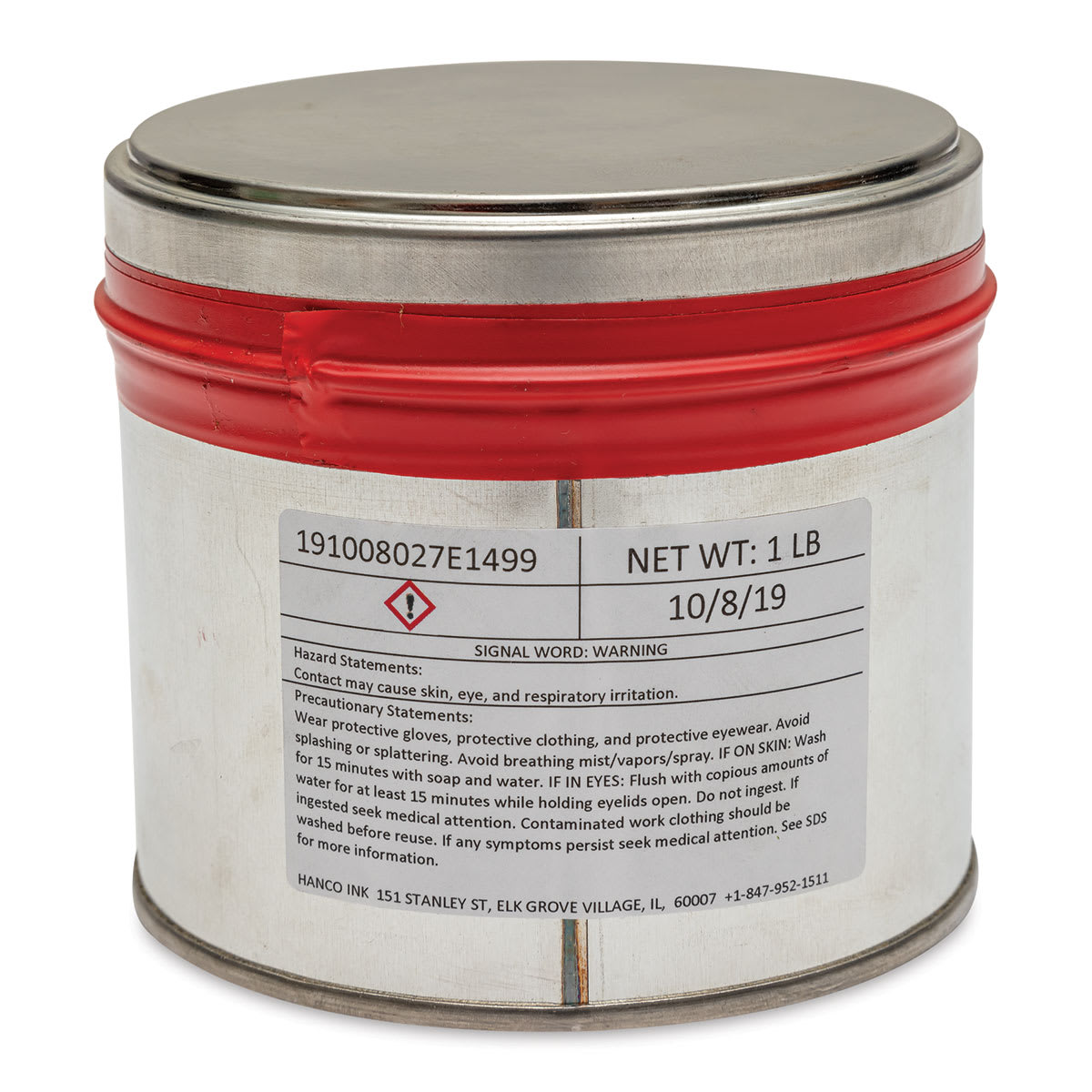 Hanco Oil Based Etching Ink - 1 lb, Medium Red - back