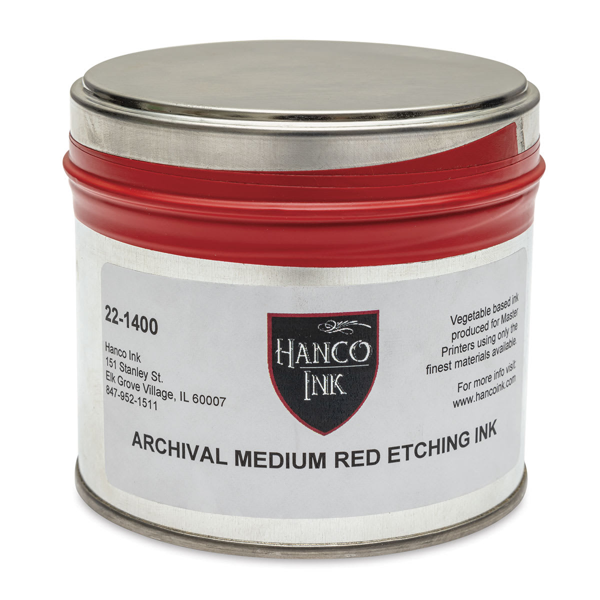 Hanco Oil Based Etching Ink - 1 lb, Medium Red - front