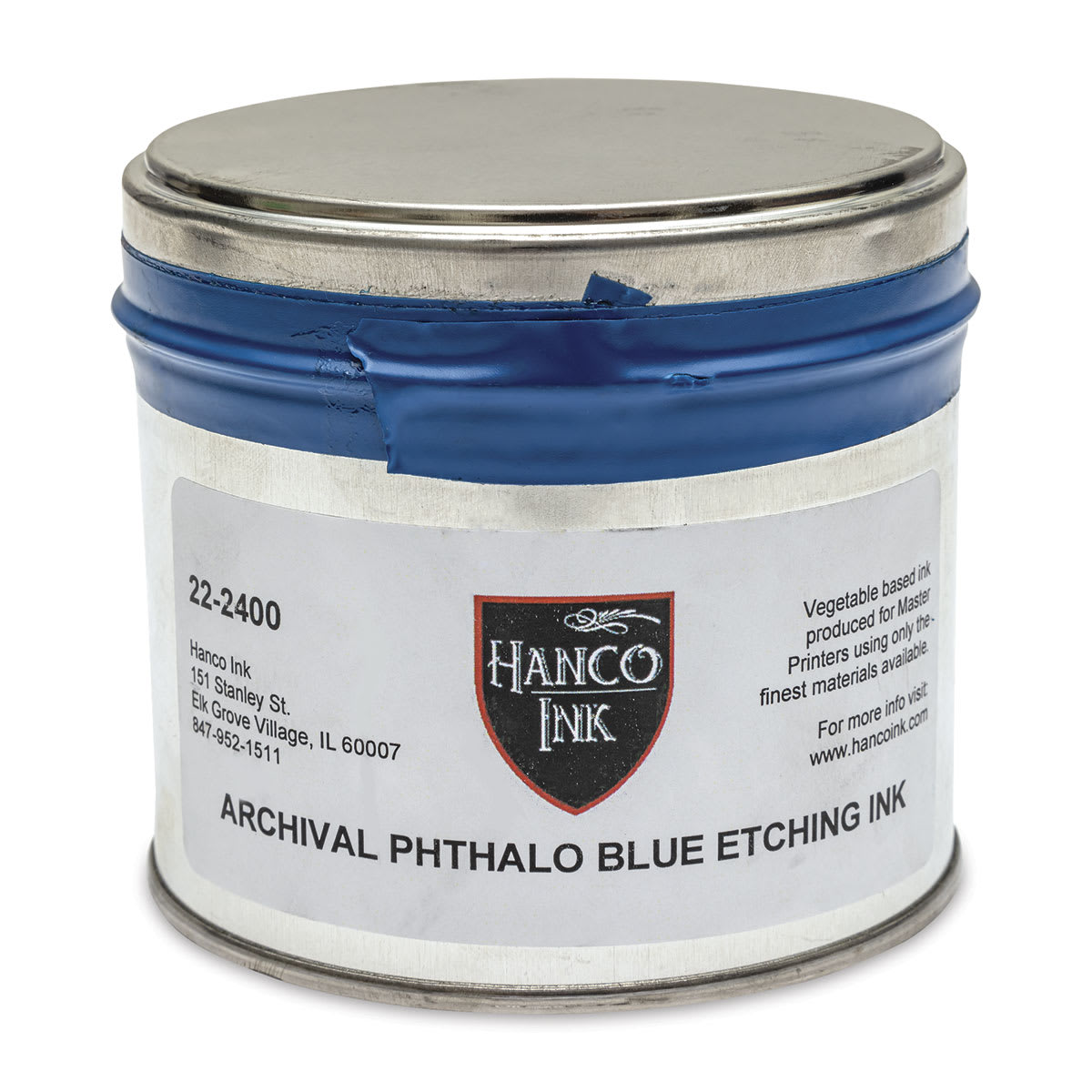 Hanco Oil Based Etching Ink - 1 lb, Phthalo Blue - front