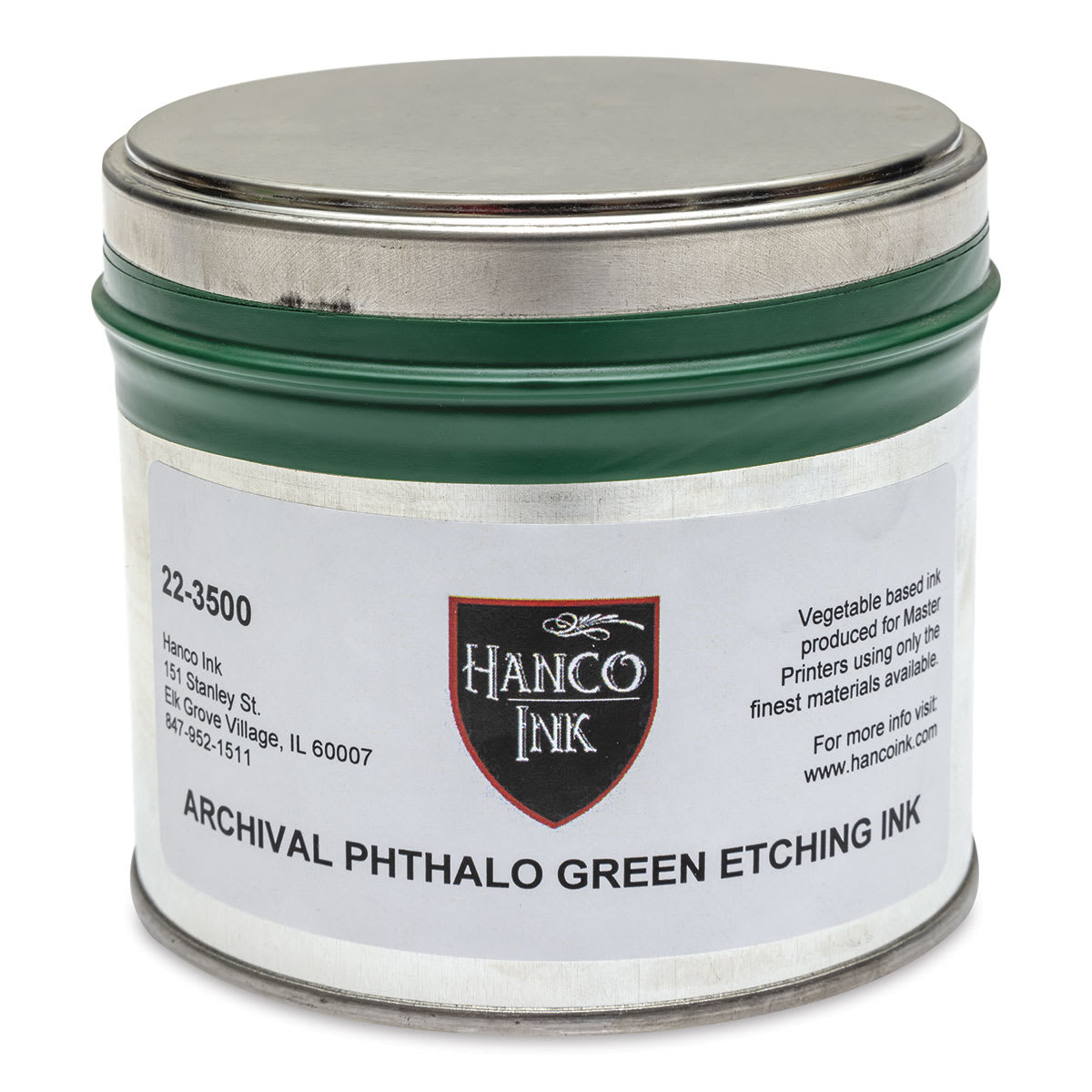 Hanco Oil Based Etching Ink - 1 lb, Phthalo Green - front