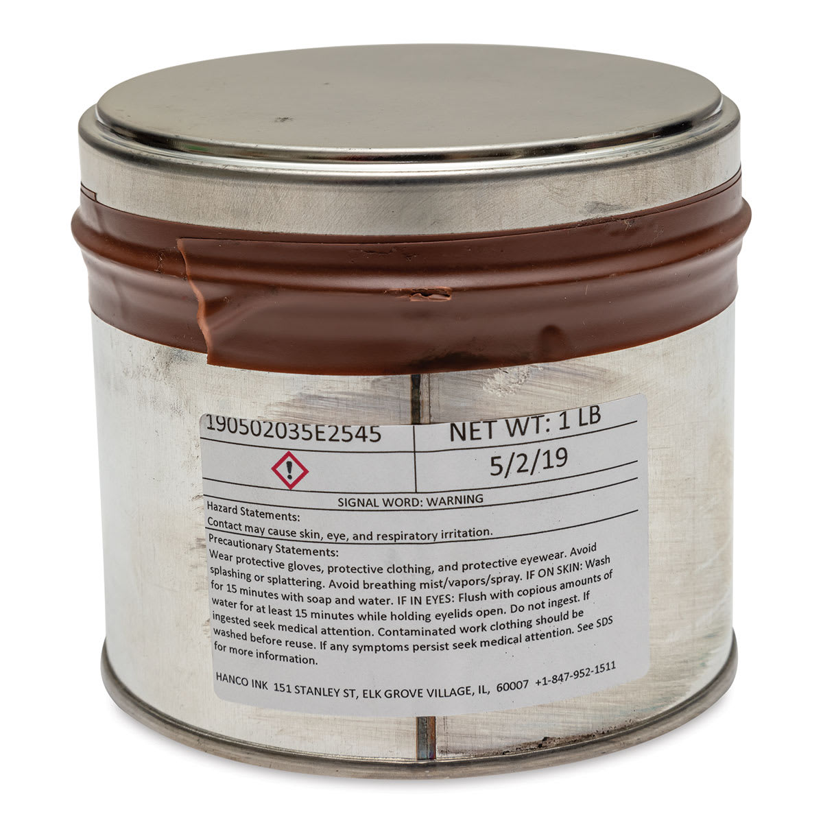 Hanco Oil Based Etching Ink - 1 lb, Dark Brown - back