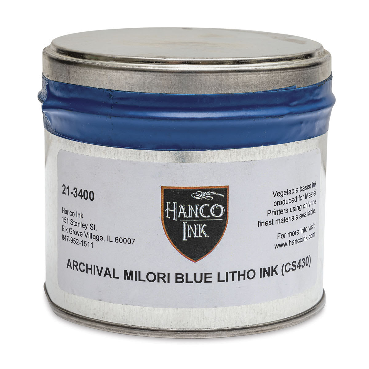Hanco Litho Ink - 1 lb, Milori Blue - front