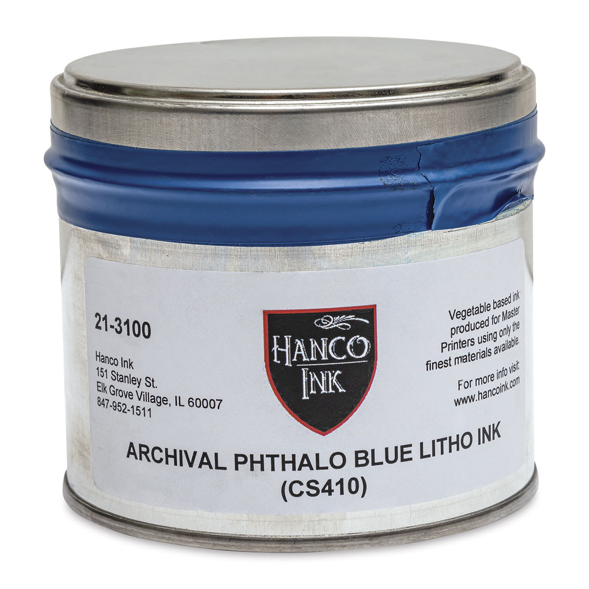 Hanco Litho Ink - 1 lb, Phthalo Blue - front