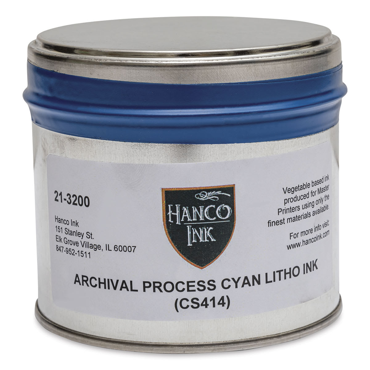 Hanco Litho Ink - 1 lb, Process Cyan - front