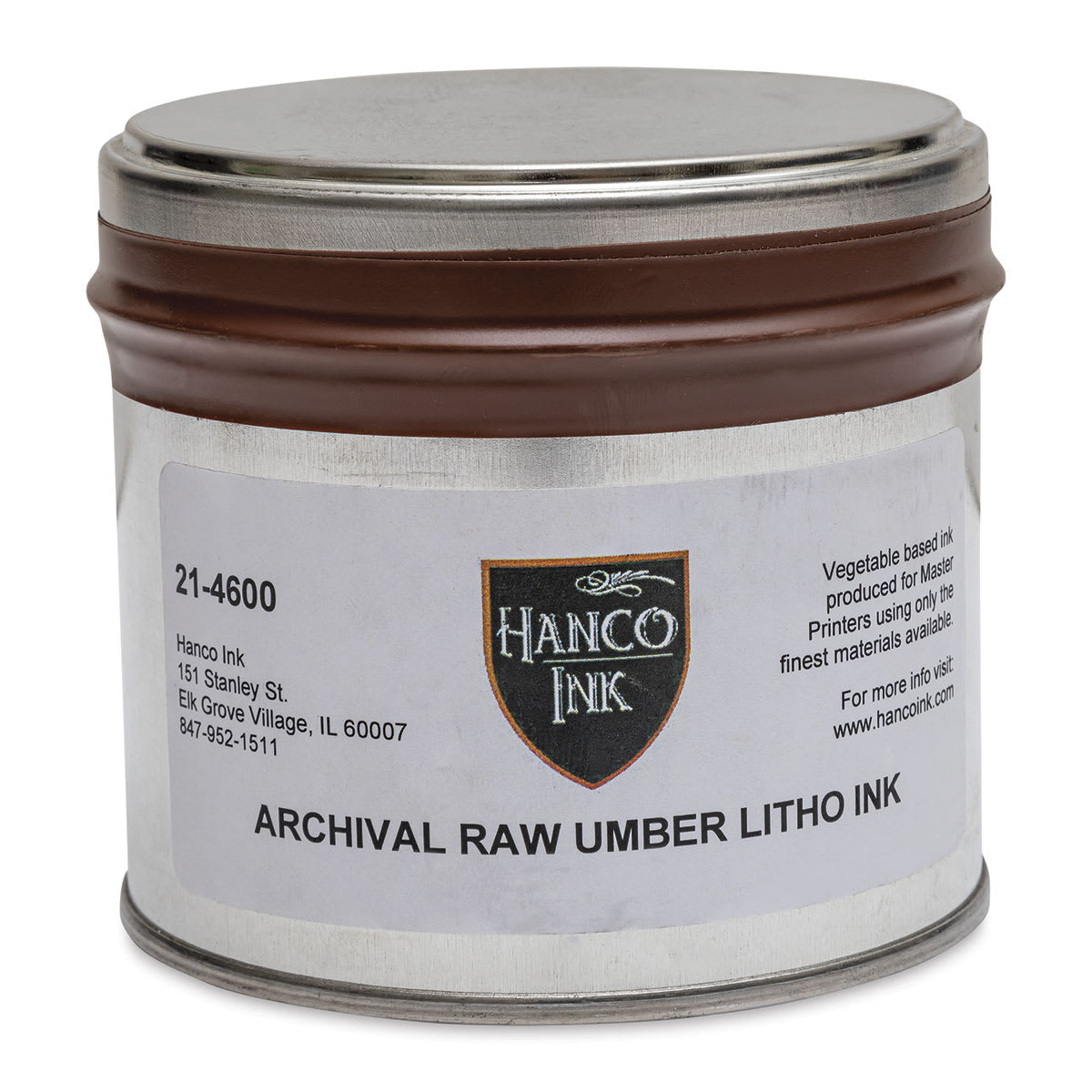 Hanco Litho Ink - 1 lb, Raw Umber - front