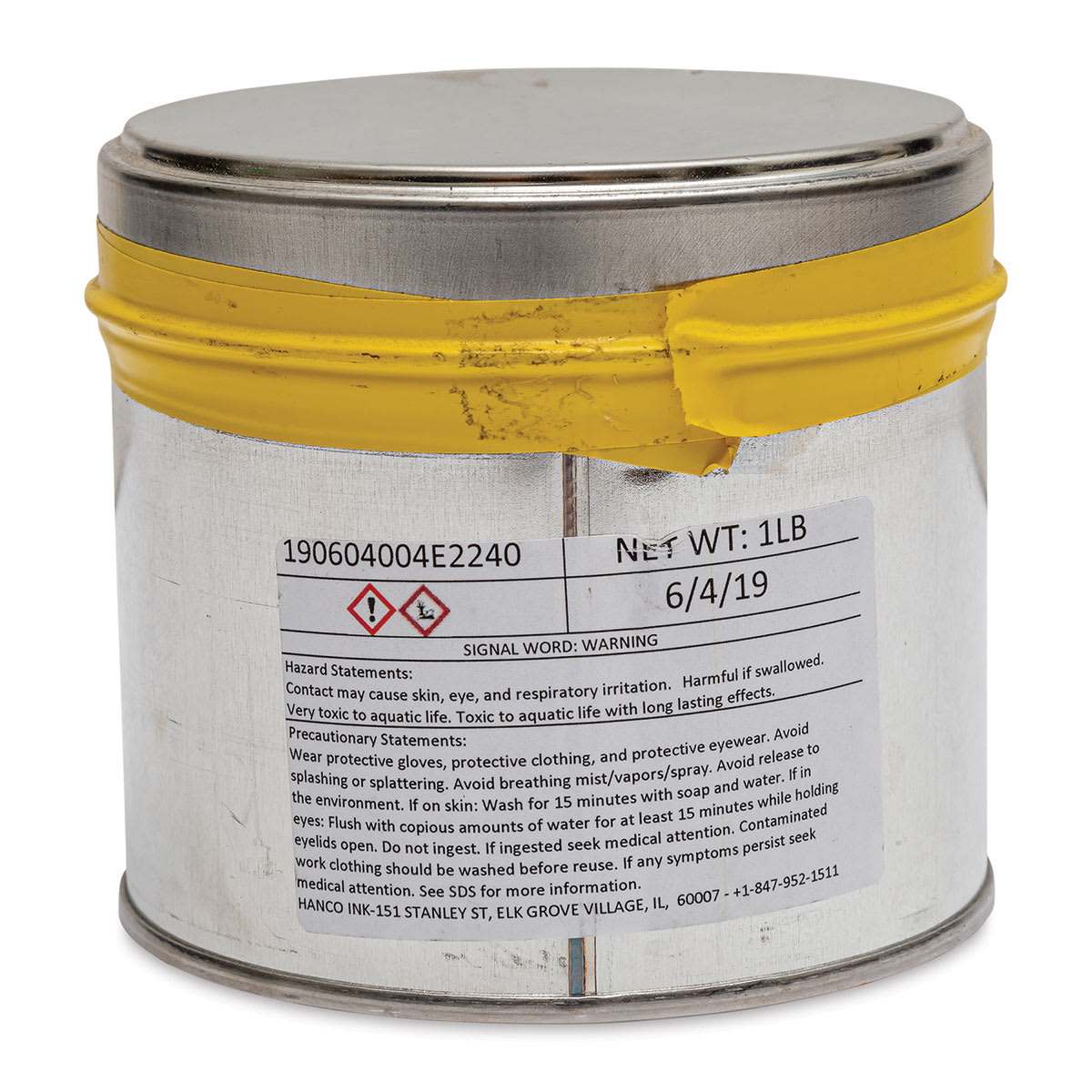 Hanco Litho Ink - 1 lb, Brilliant Rich Gold - back