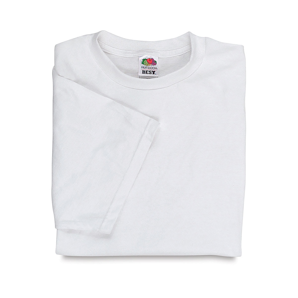 First Quality 50/50 T-Shirts, Adult Sizes - White Large - folded