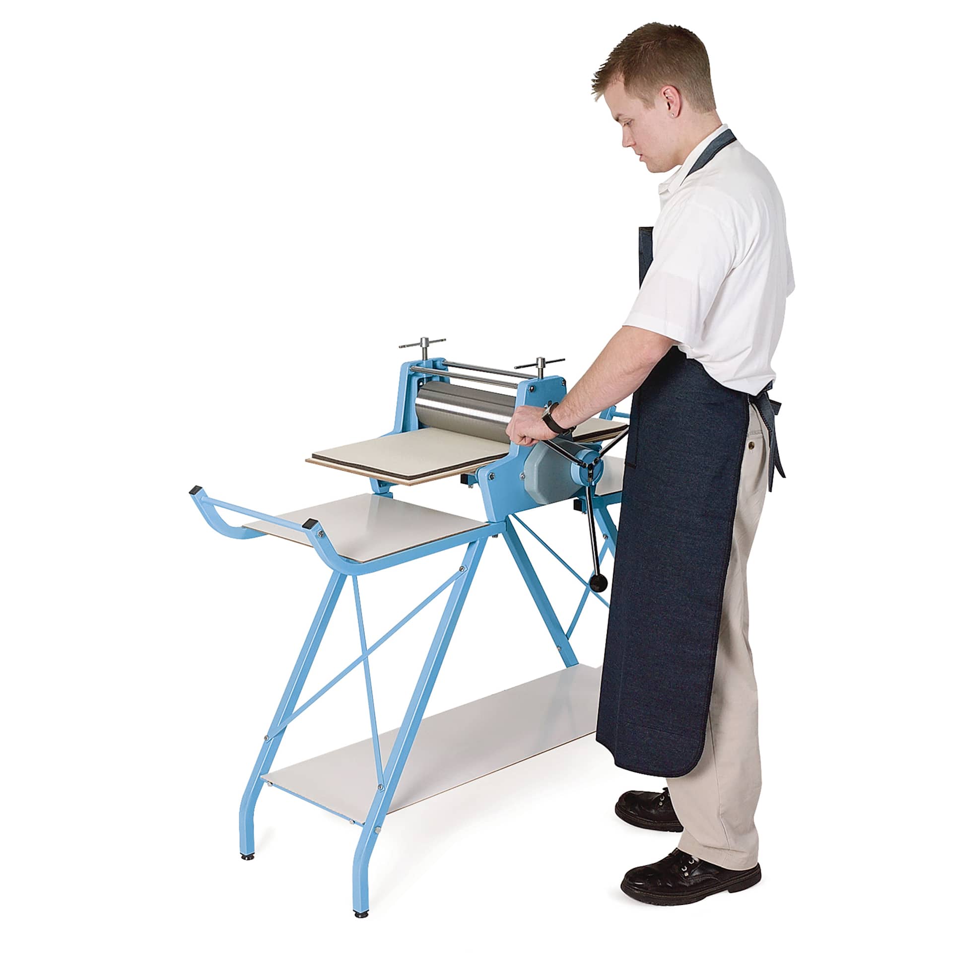 Blick 906 Etching Press (Man using press)