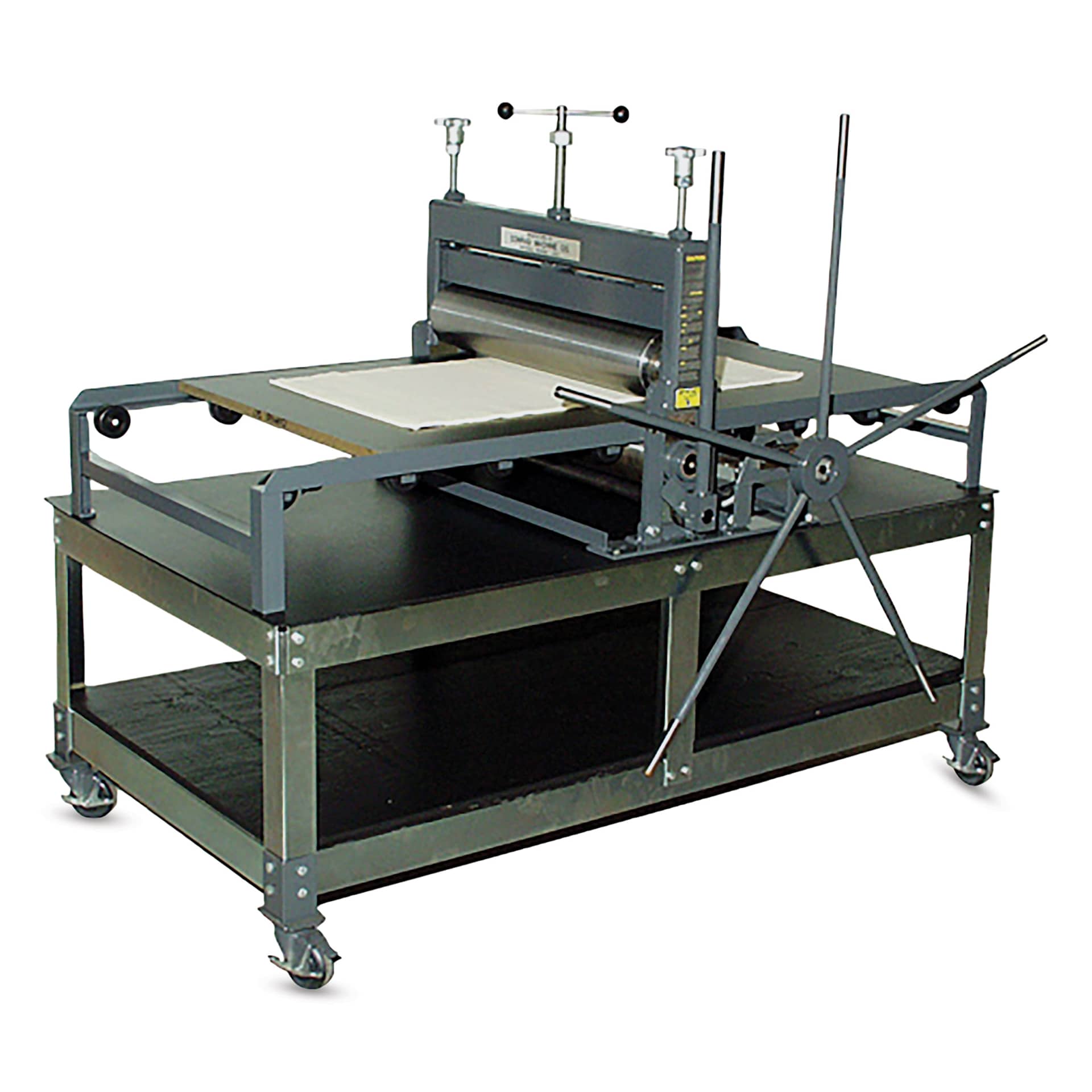 Conrad C25 Etching Press, press on bench