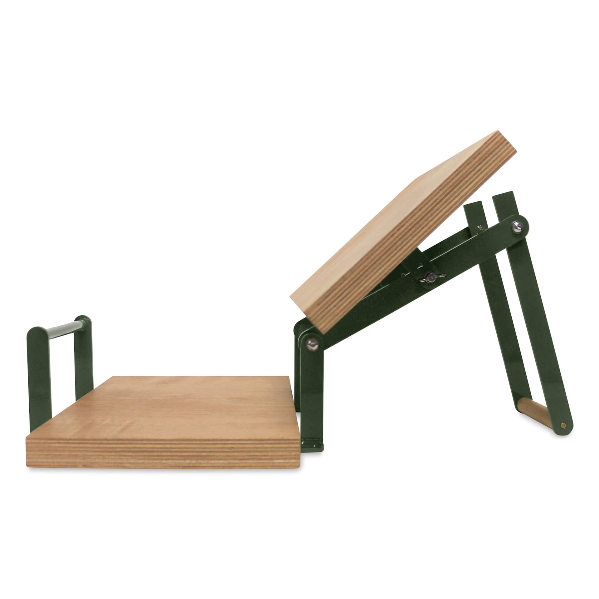 Woodzilla Hand Lino Press - Dark Green, 11-3/4" x 16-1/2", press open