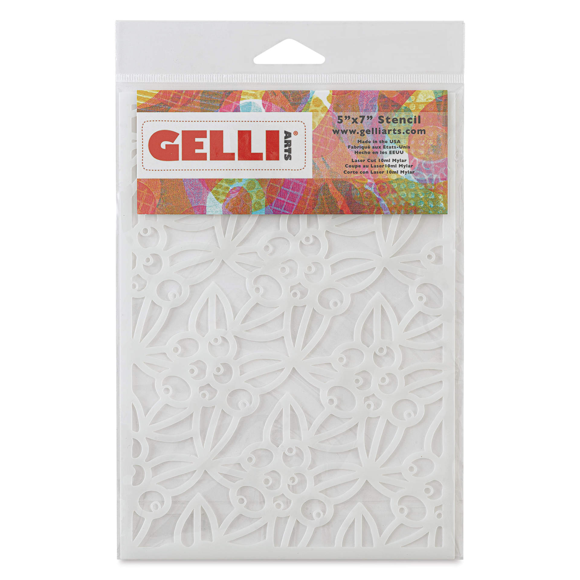 Gelli Arts Stencil - Gaultheria, 5" x 7" - front of packaging