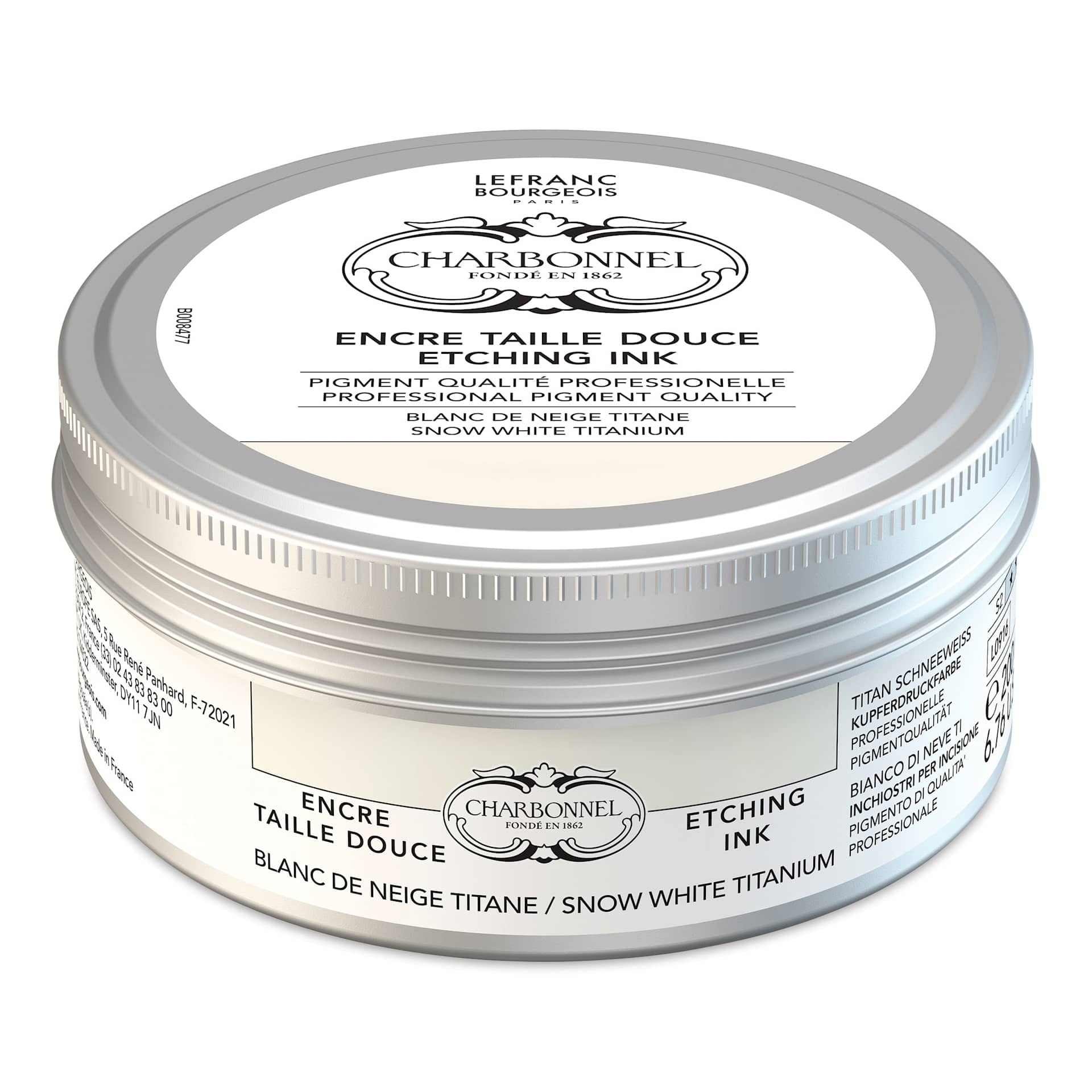 Charbonnel Etching Ink - Snow White Titanium, 200 ml