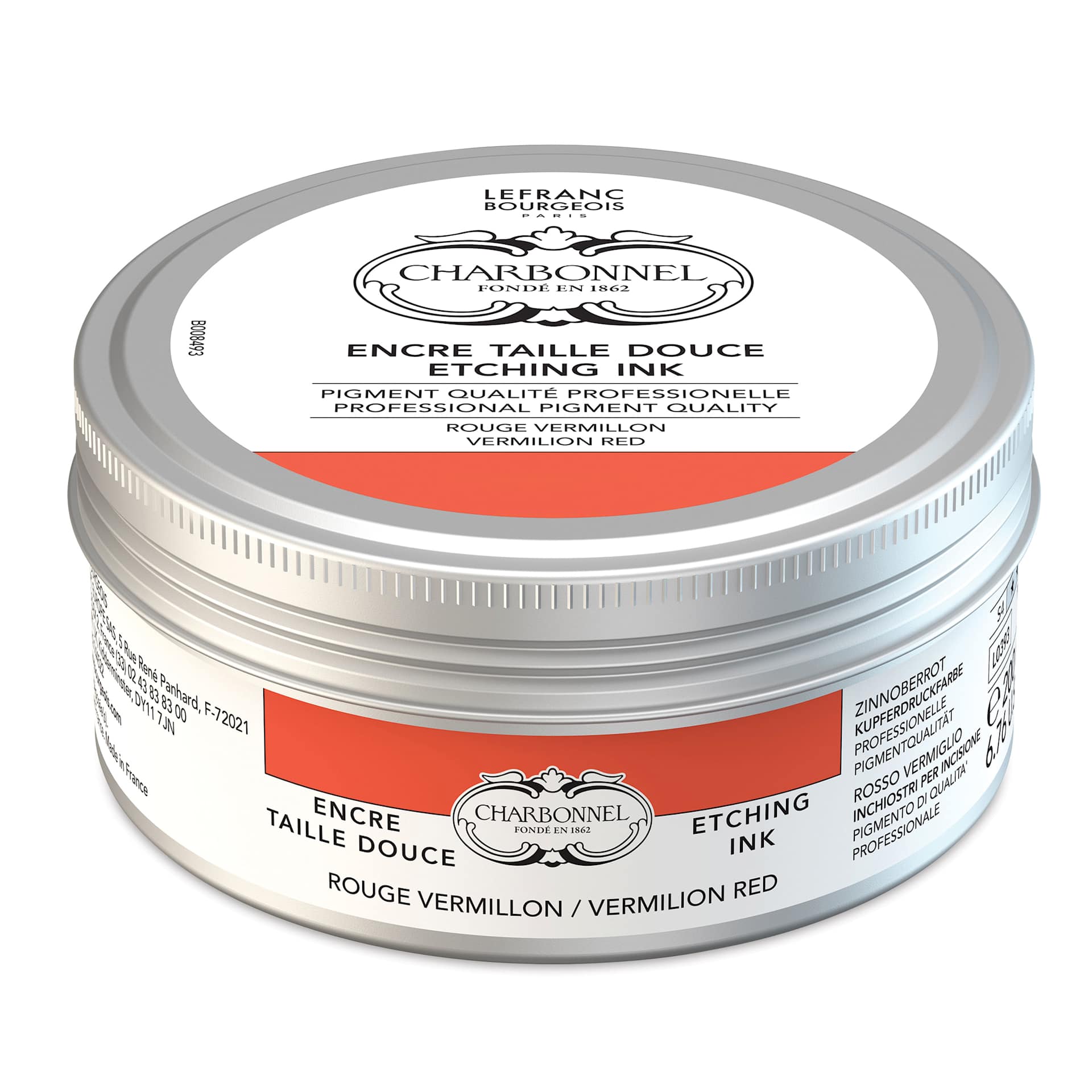 Charbonnel Etching Ink - Vermilion Red, 200 ml