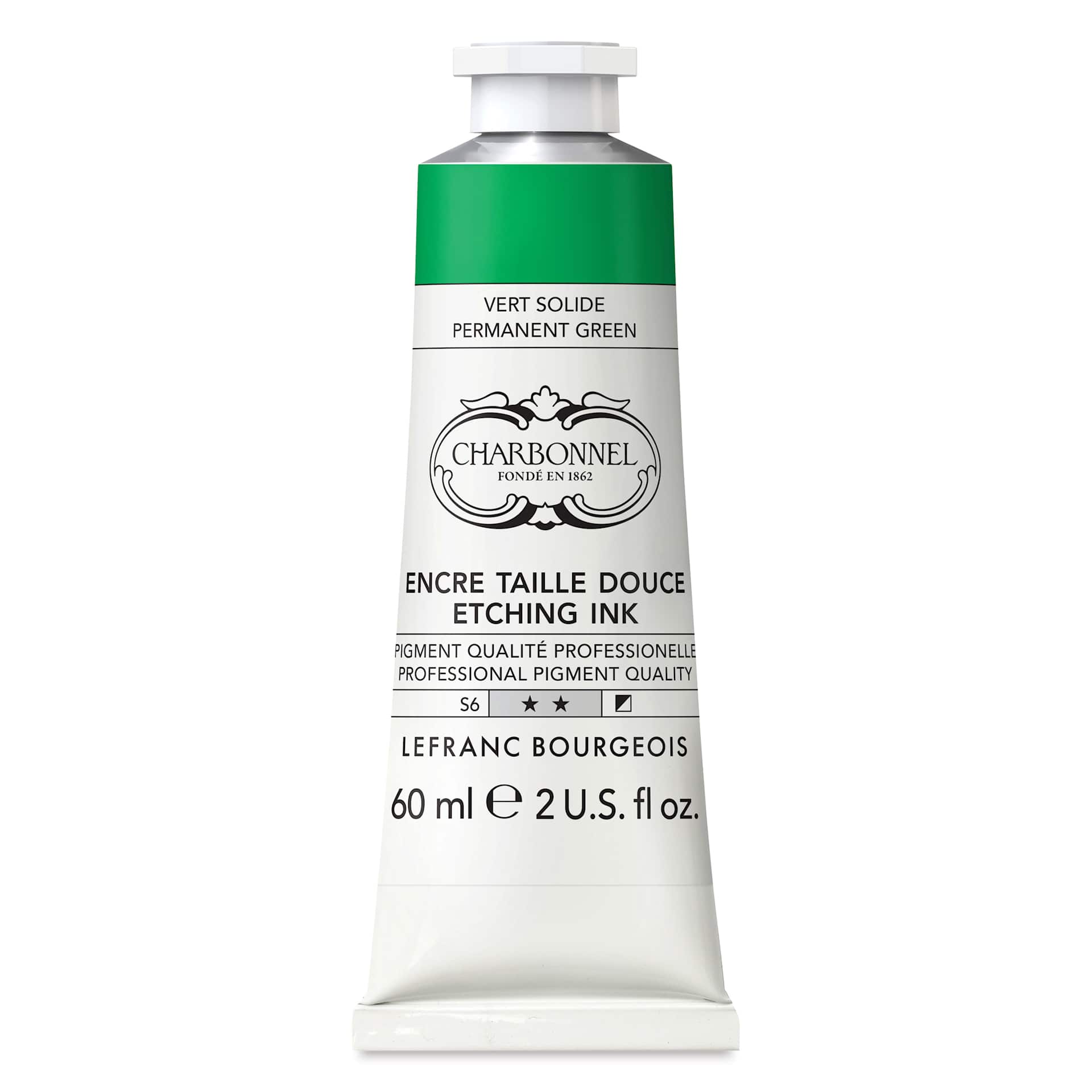 Charbonnel Etching Ink - Permanent Green, 60 ml