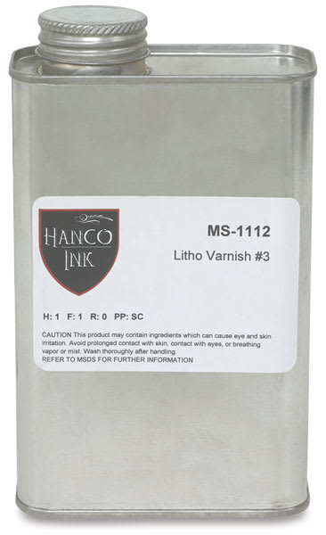 Hanco Ink Modifiers - Front of can of Litho Varnish, No 3