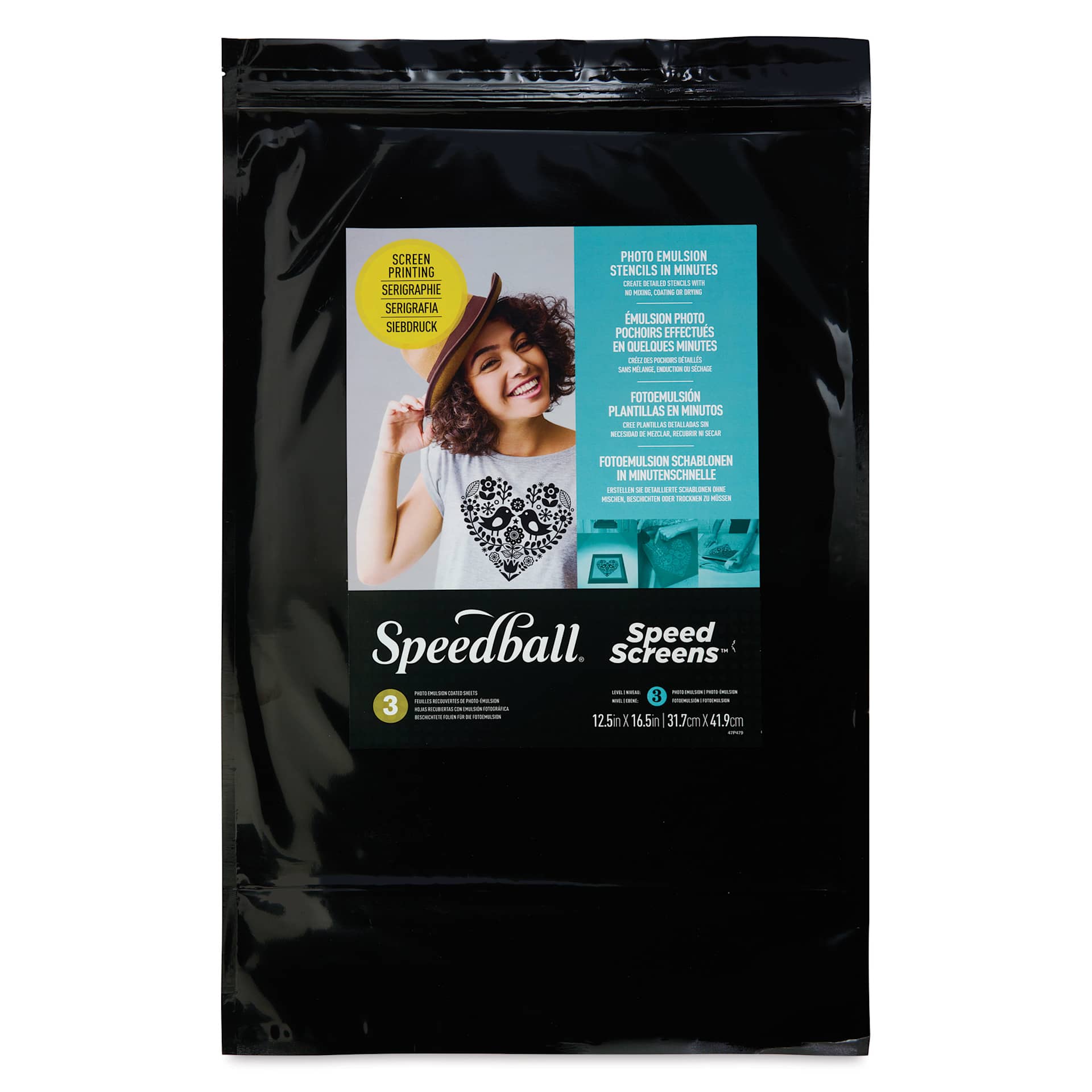Speedball Speed Screens - 12-1/2" x 16-1/2", Pkg of 3, front of the packaging