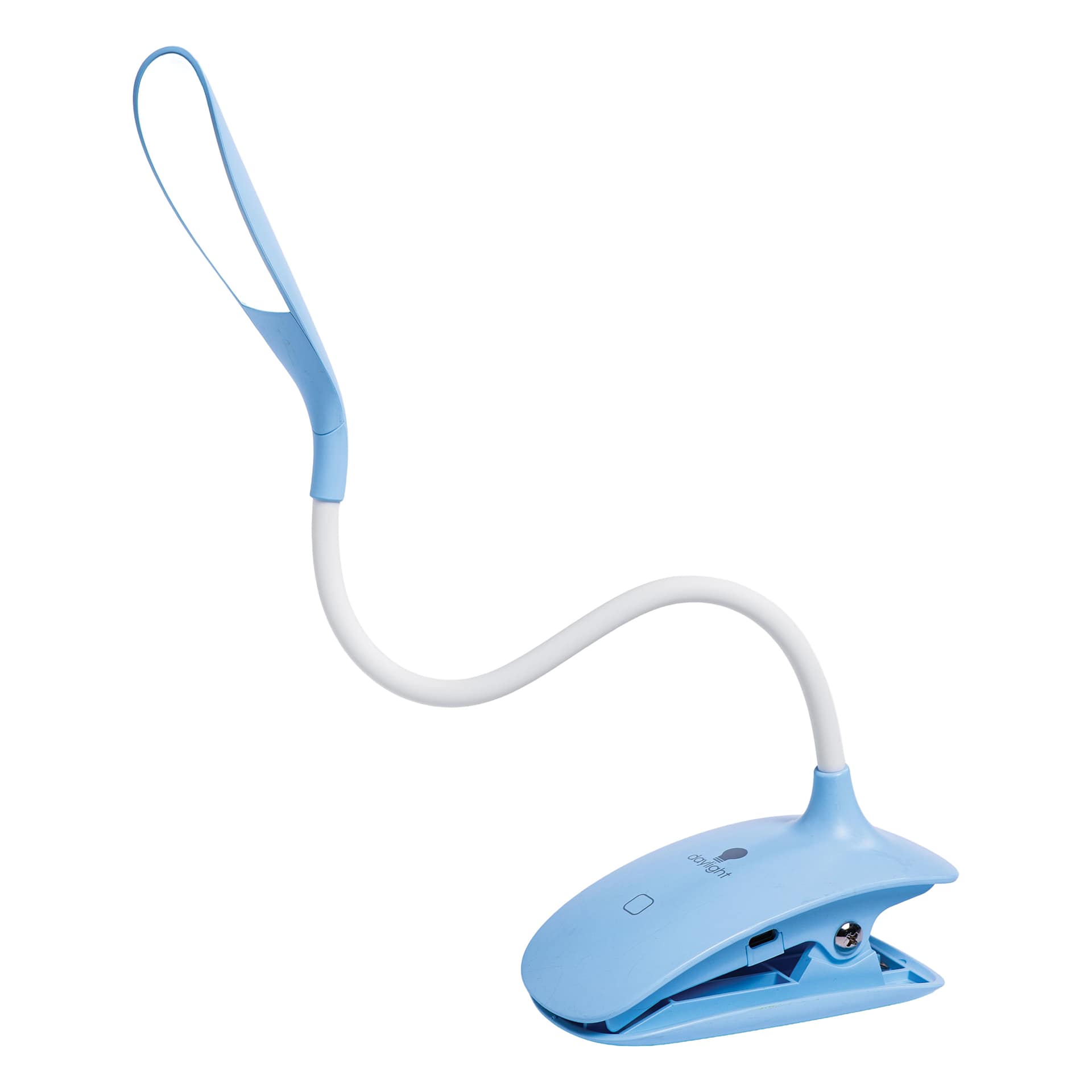 Daylight Smart Clip-On Lamp - Blue, with flexible arm bent
