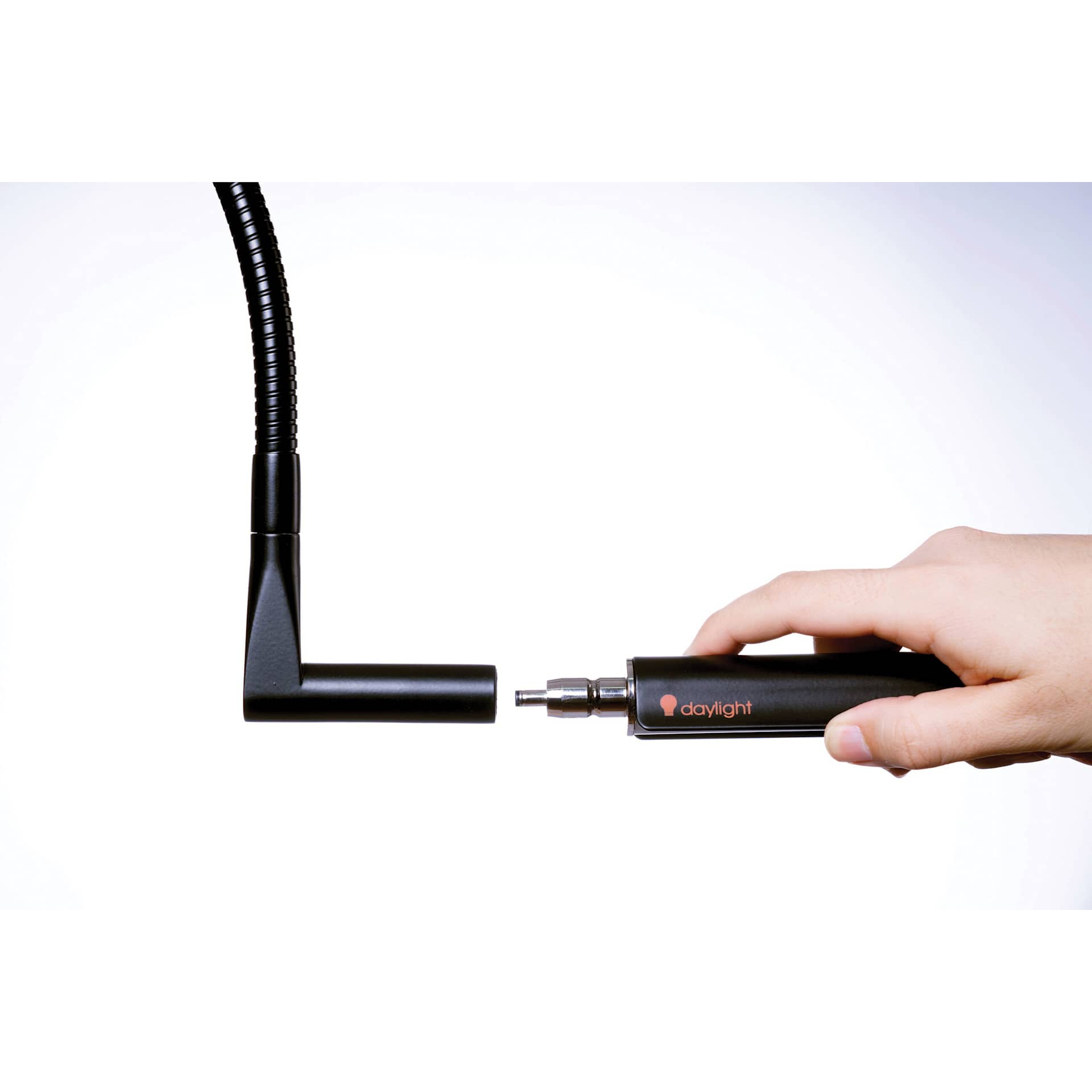 Daylight Techne 2 Artist & Drafting Lamp - Black and Orange, close-up clamp attachment
