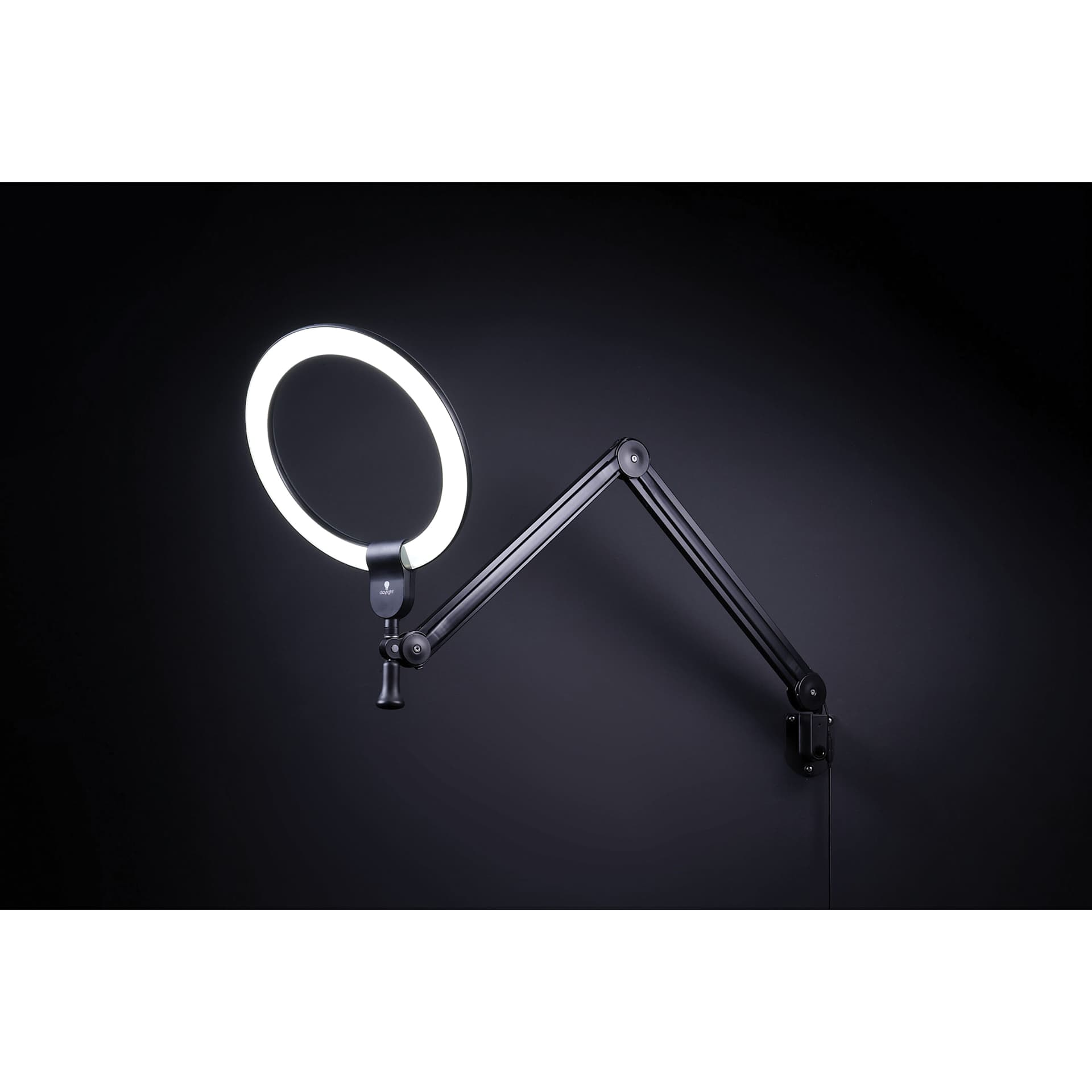 Daylight Aura On Arm LED Ring Light - with light on
