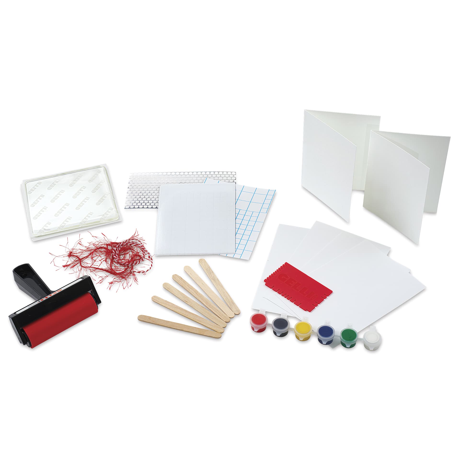 Gelli Arts Christmas Cards DIY Printing Kit, kit contents