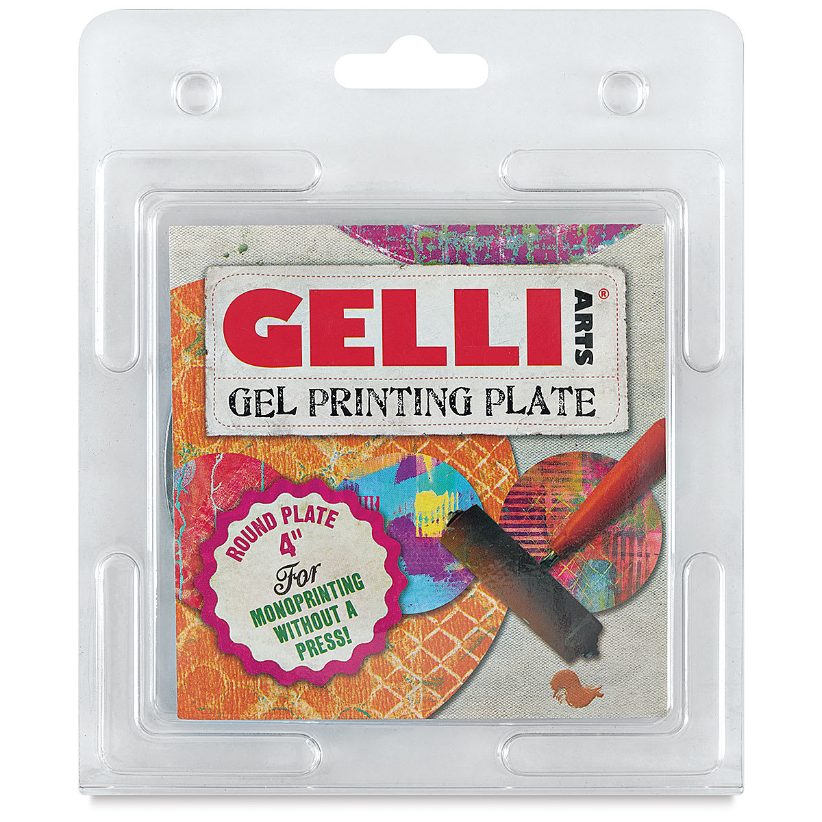 Gelli Arts Printing Plate - 4", Round - front of packaging