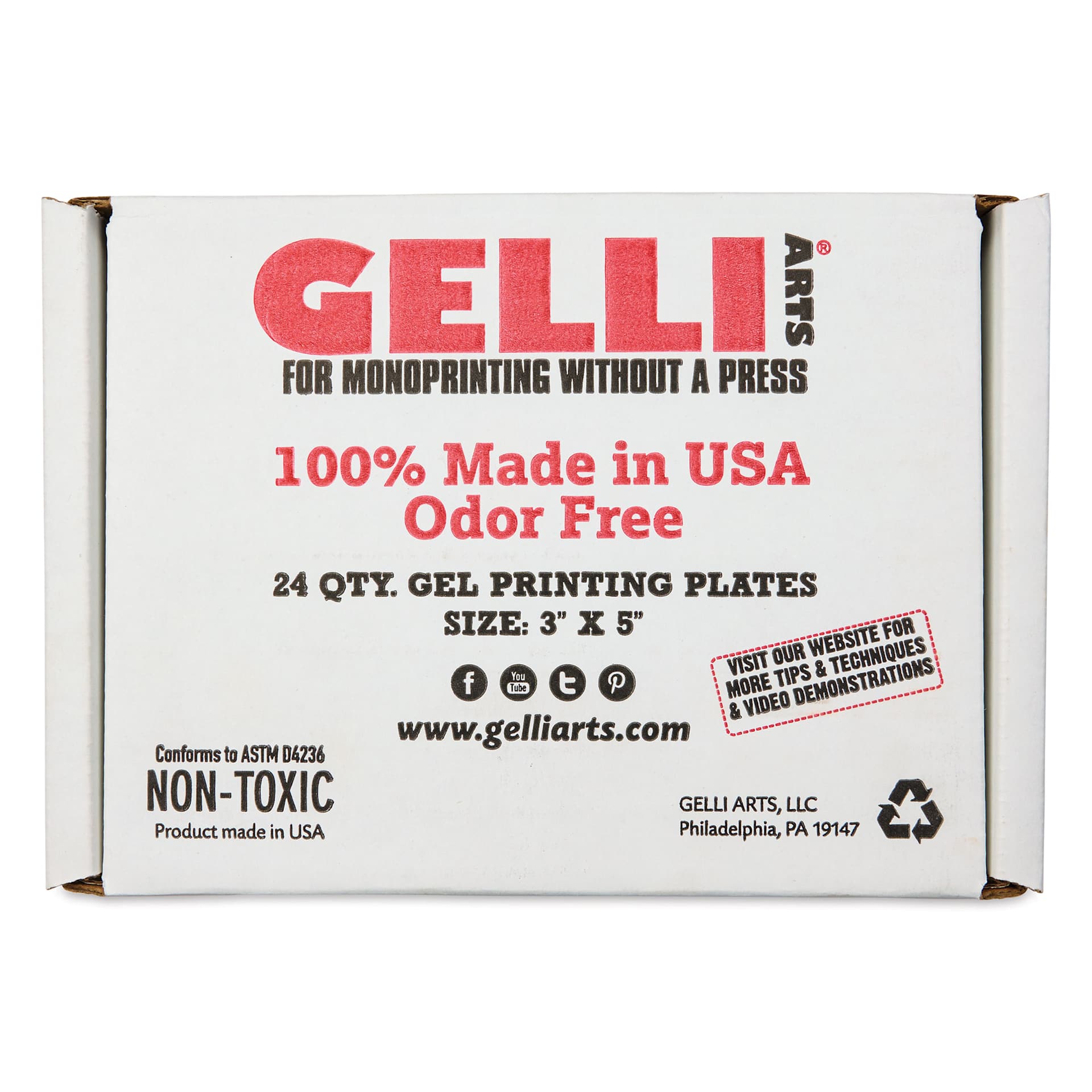 Gelli Arts Gel Printing Plates - Class Pack, 3" x 5", Rectangle, Pkg of 24