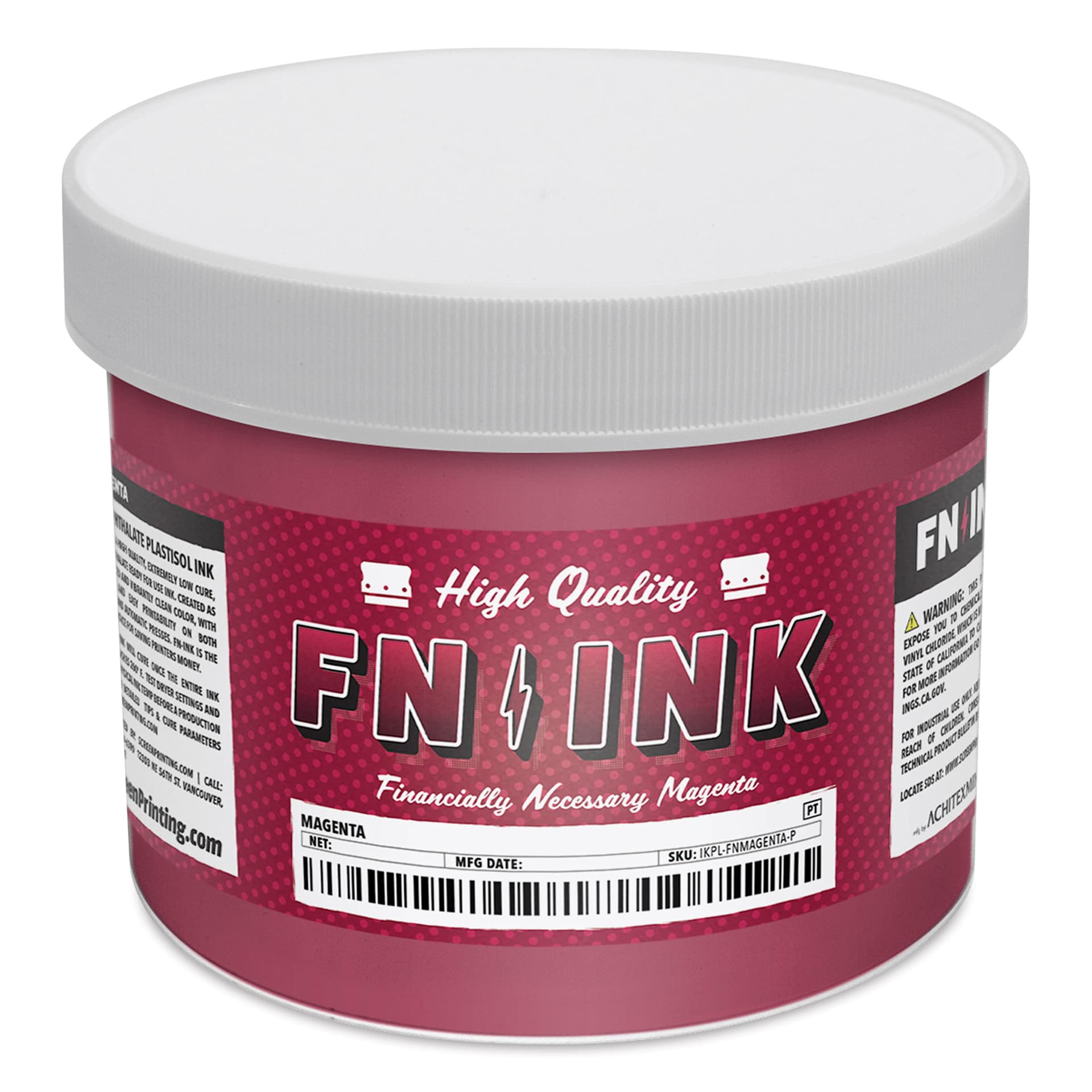 FN Ink Plastisol Screen Printing Ink - Magenta, Quart