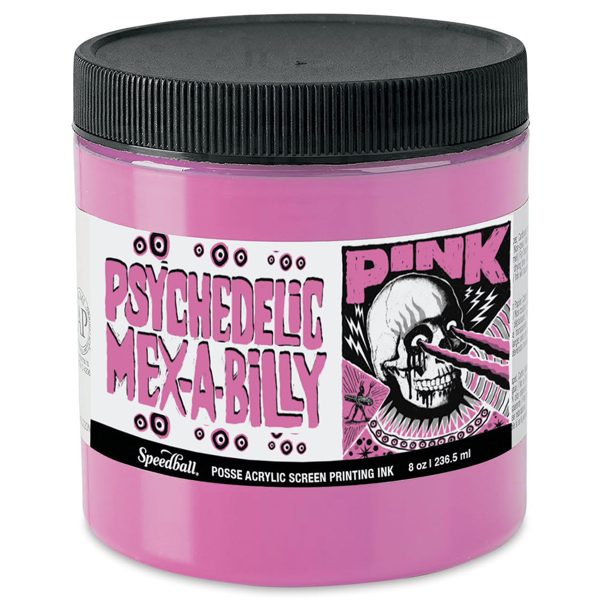 Speedball Posse Screen Printing Ink - Psychedelic Mex-A-Billy Pink, 8 oz, Jar