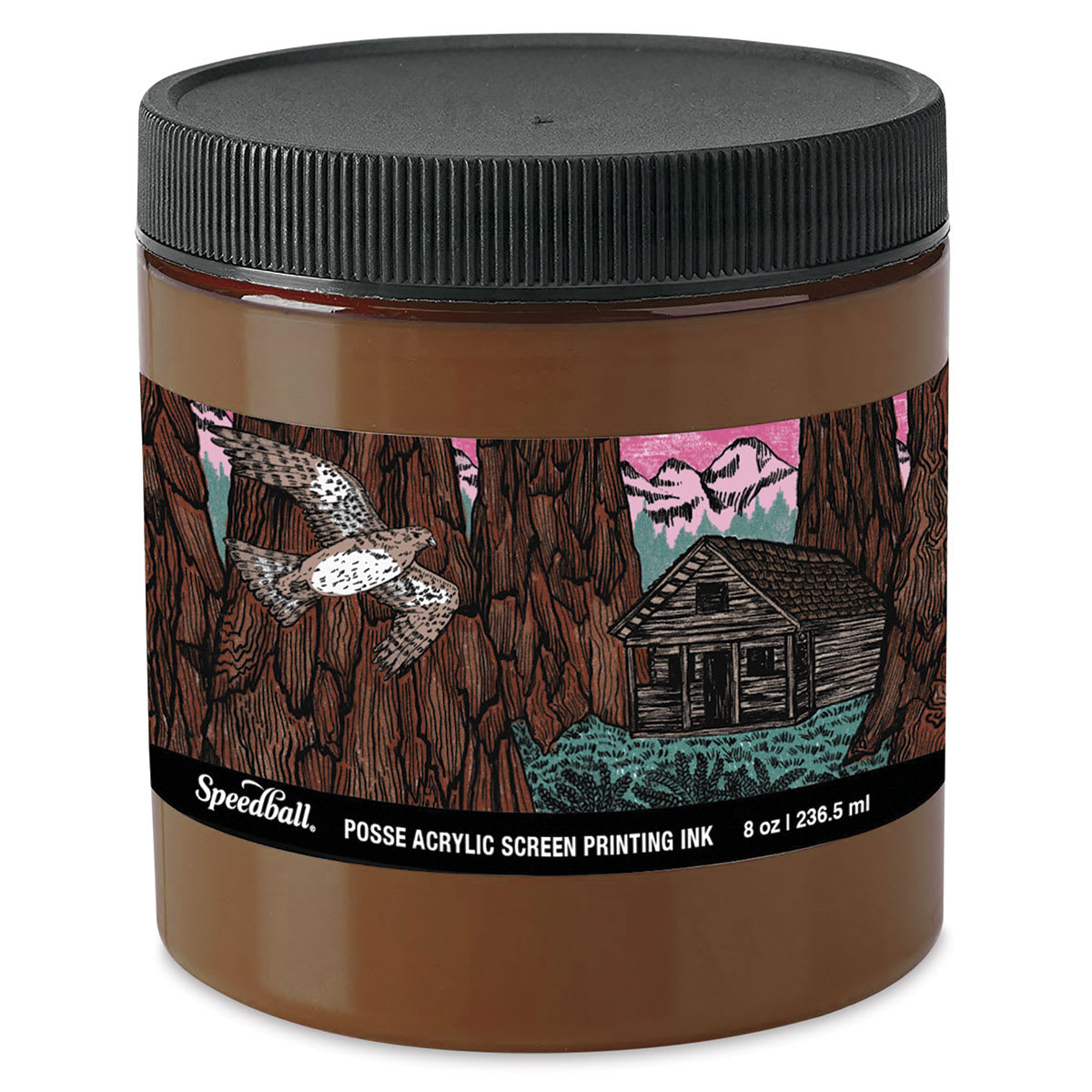 Speedball Posse Screen Printing Ink - Redwood, 8 oz, Jar