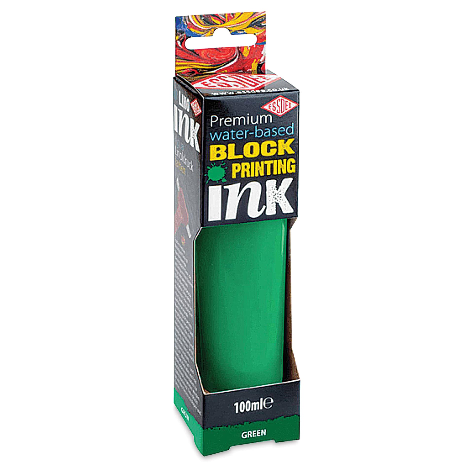 Essdee Premium Water-Based Block Printing Inks - Brilliant Green, 100 ml Tube (In package)
