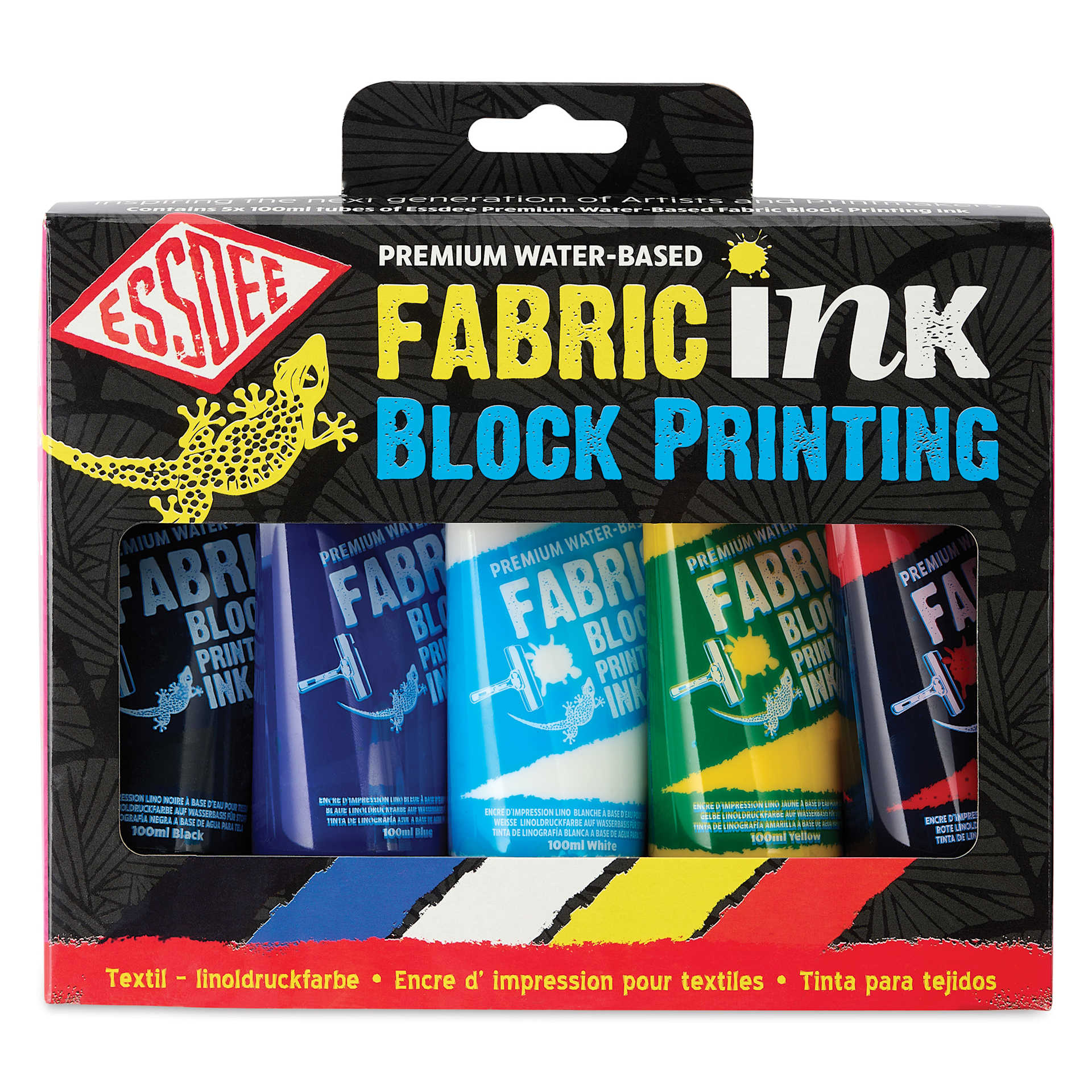 Essdee Fabric Block Printing Inks - Set of 5, 100 ml Tubes front of packaging