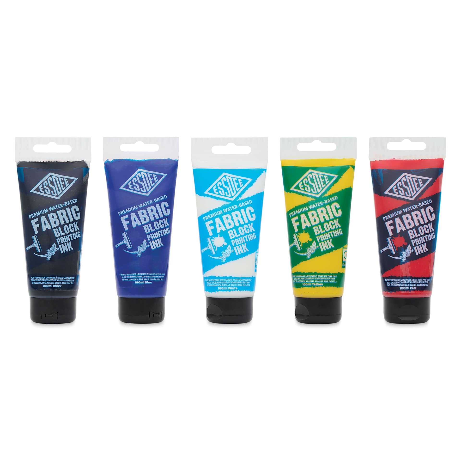 Essdee Fabric Block Printing Inks - Set of 5, 100 ml Tubes contents