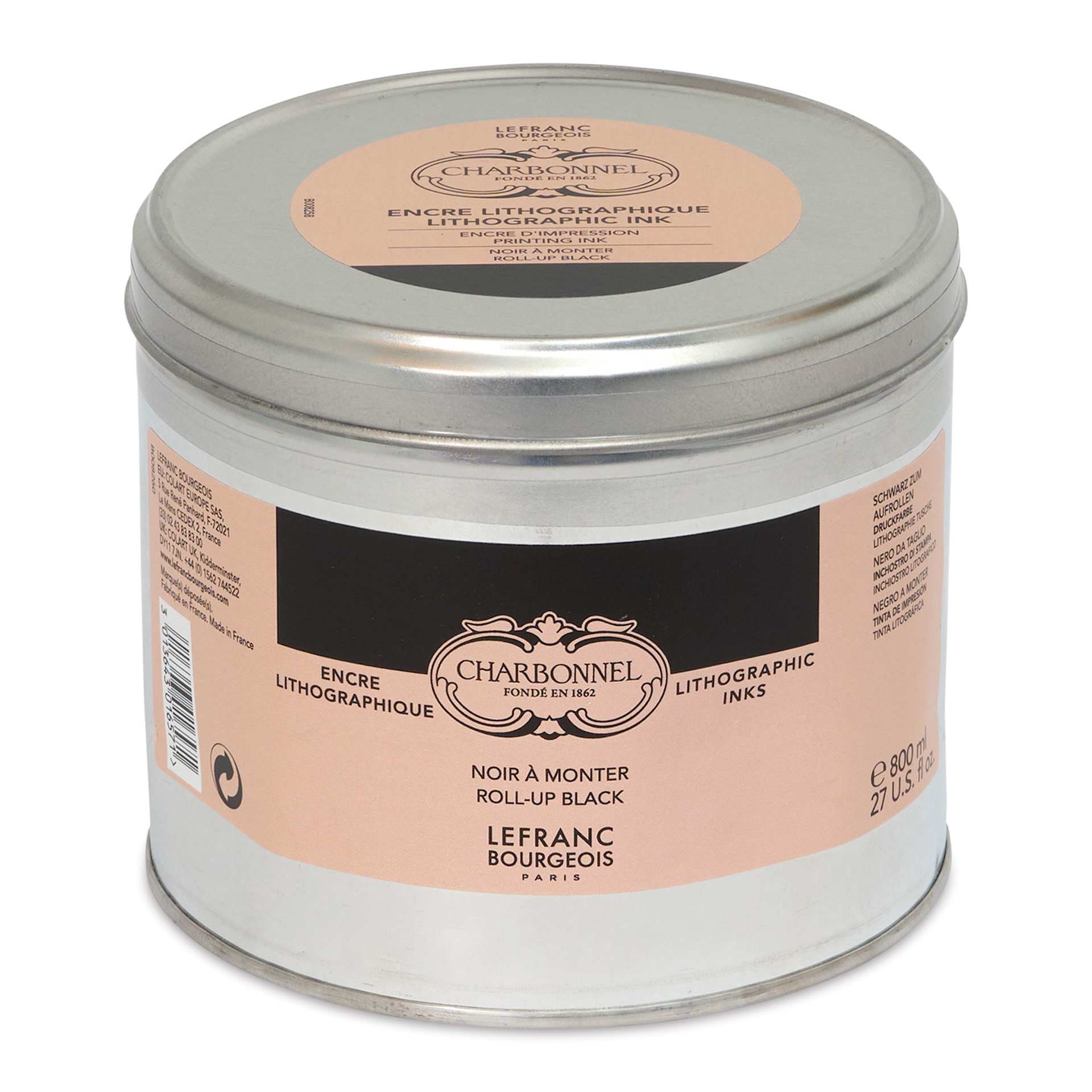 Charbonnel Lithographic Roll-Up Ink - Black, 800 ml