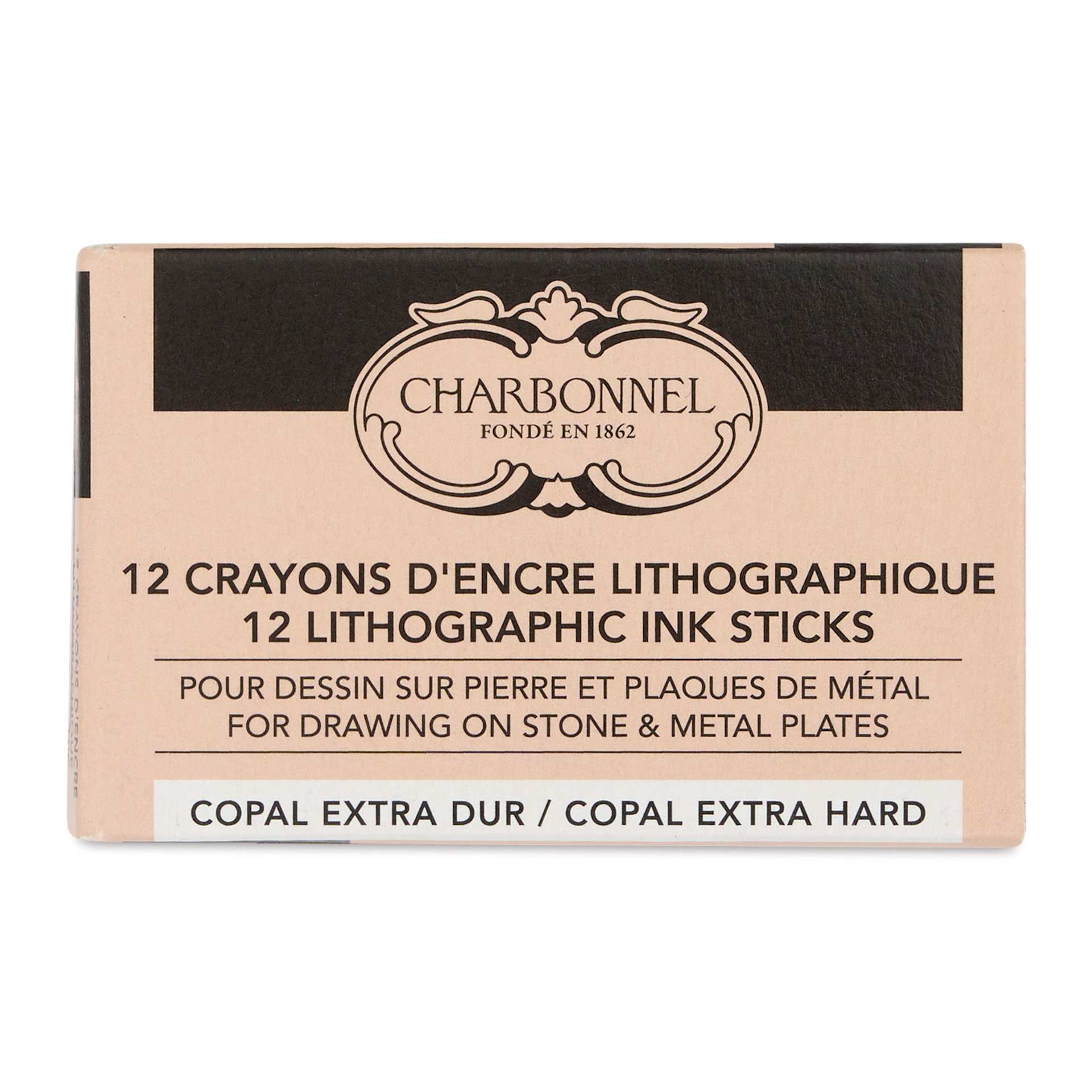 Charbonnel Lithographic Crayons - Copal Hard, Pkg of 12, front of package