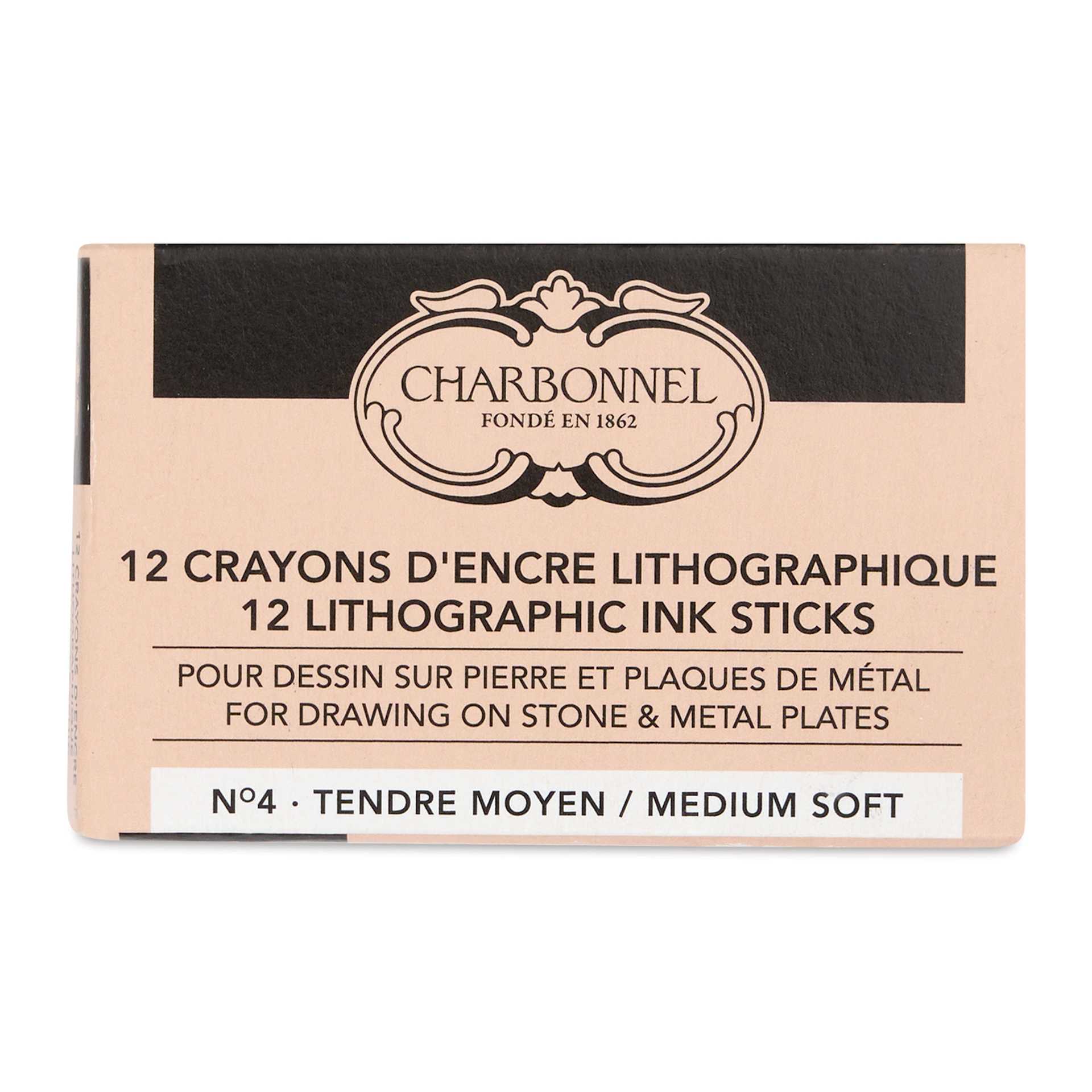 Charbonnel Lithographic Crayons - No 4 Medium Soft, Pkg of 12, front of package