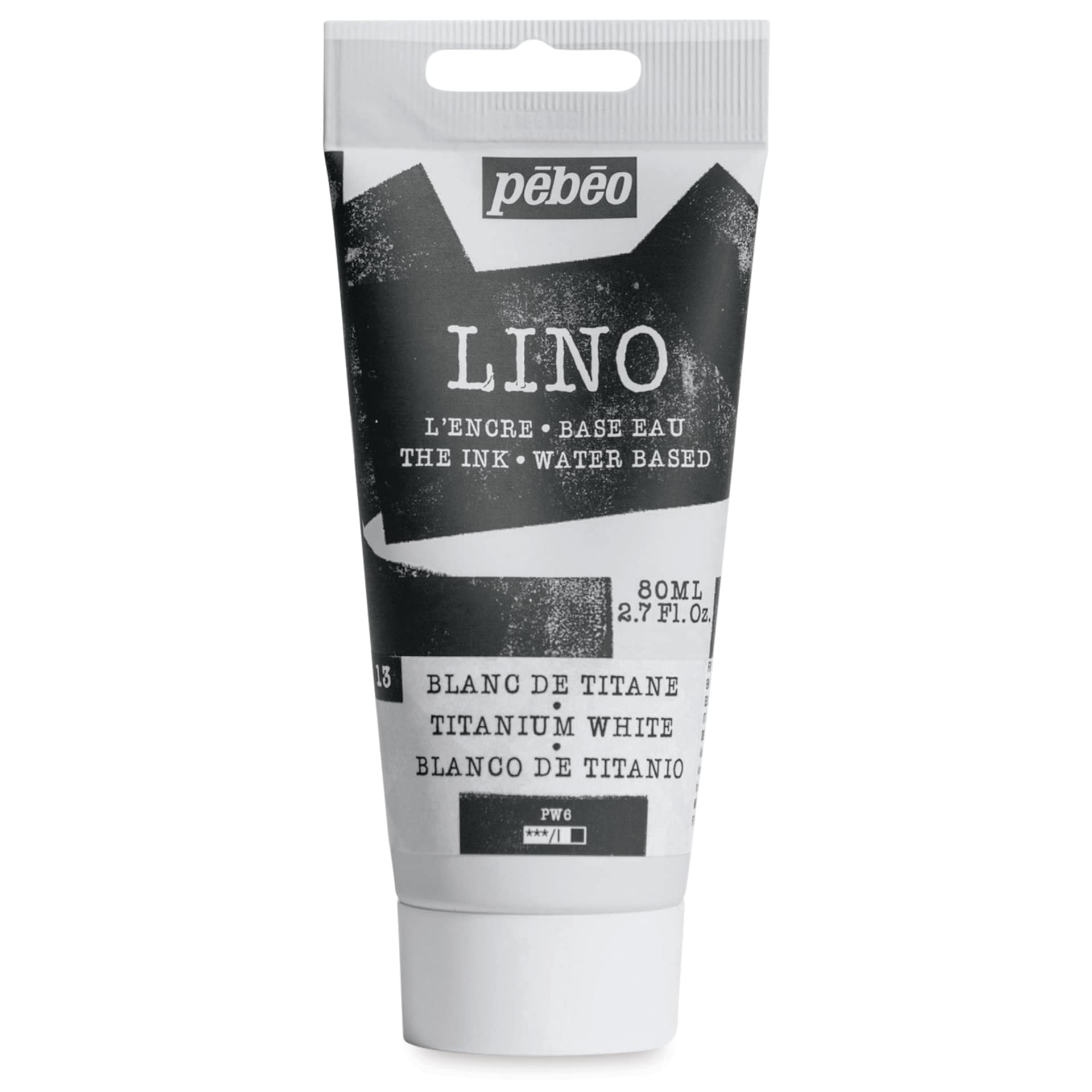 Pebeo Lino Ink - Titanium White, 80 ml Tube